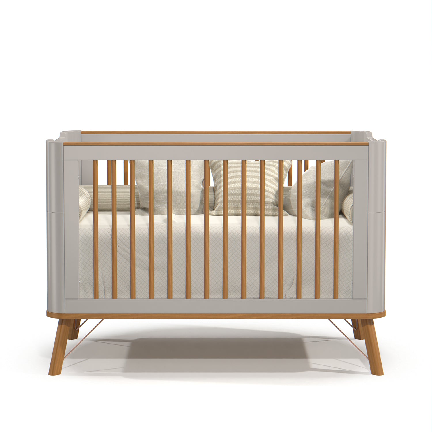 Cuna Para Bebé Albi Gris, Natural