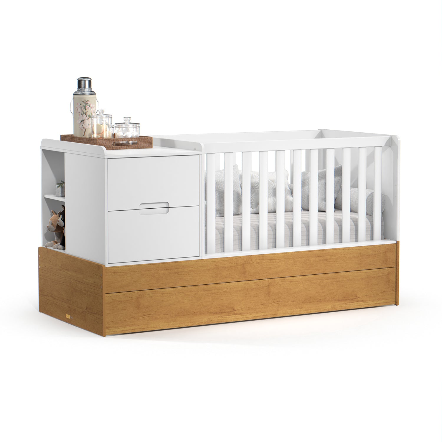 Cama Cuna Para Bebé Moys Blanco, Miel