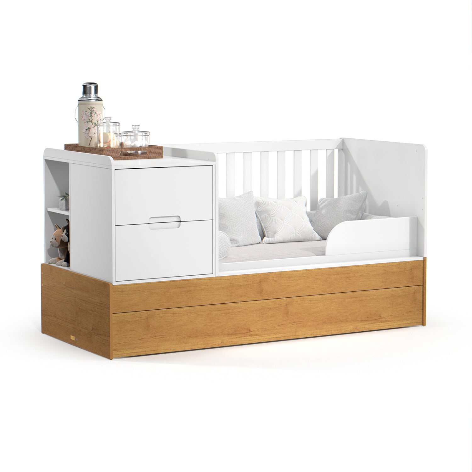 Cama Cuna Para Bebé Moys Blanco, Miel