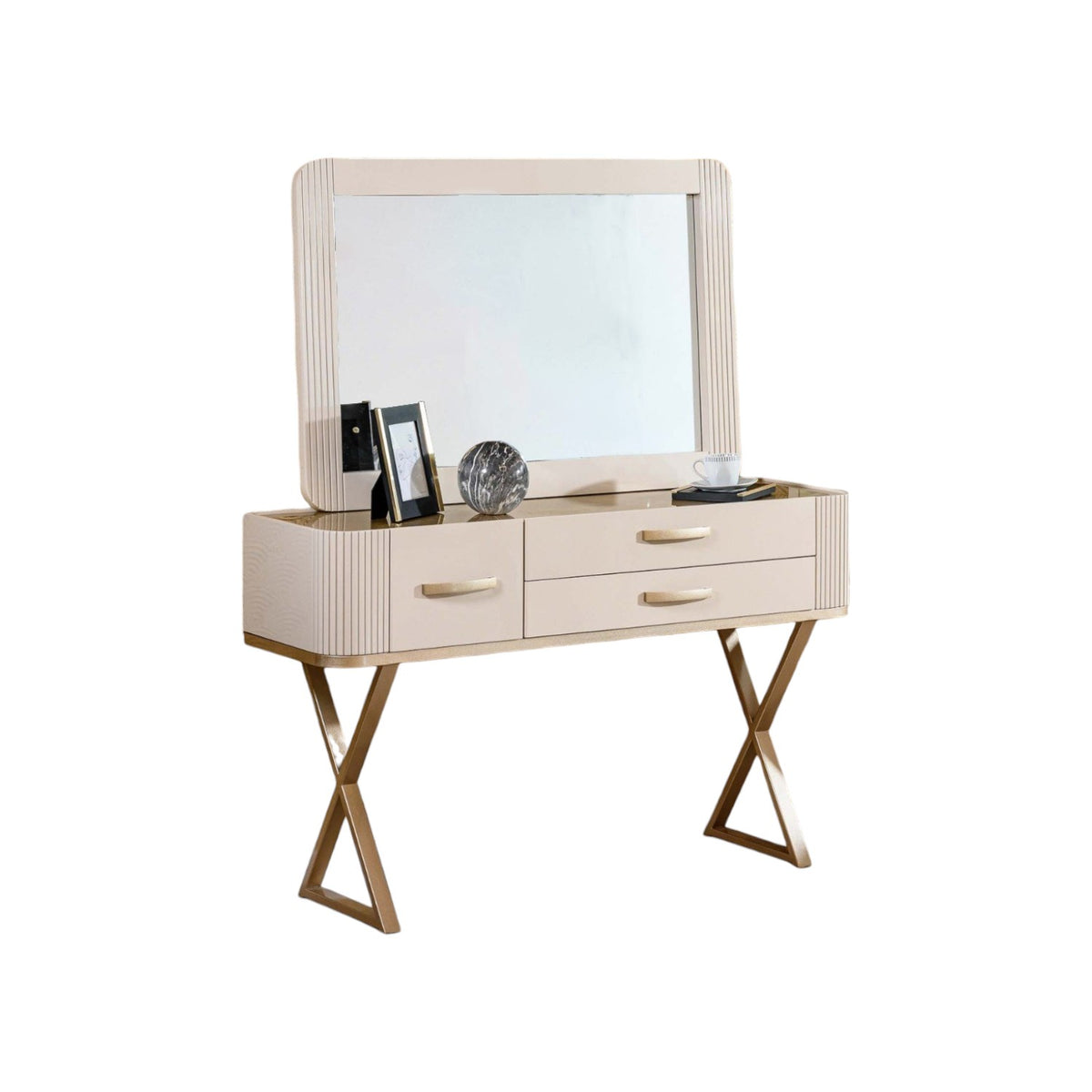 Juego De Alcoba 1.40 Sabina Offwhite, Champana