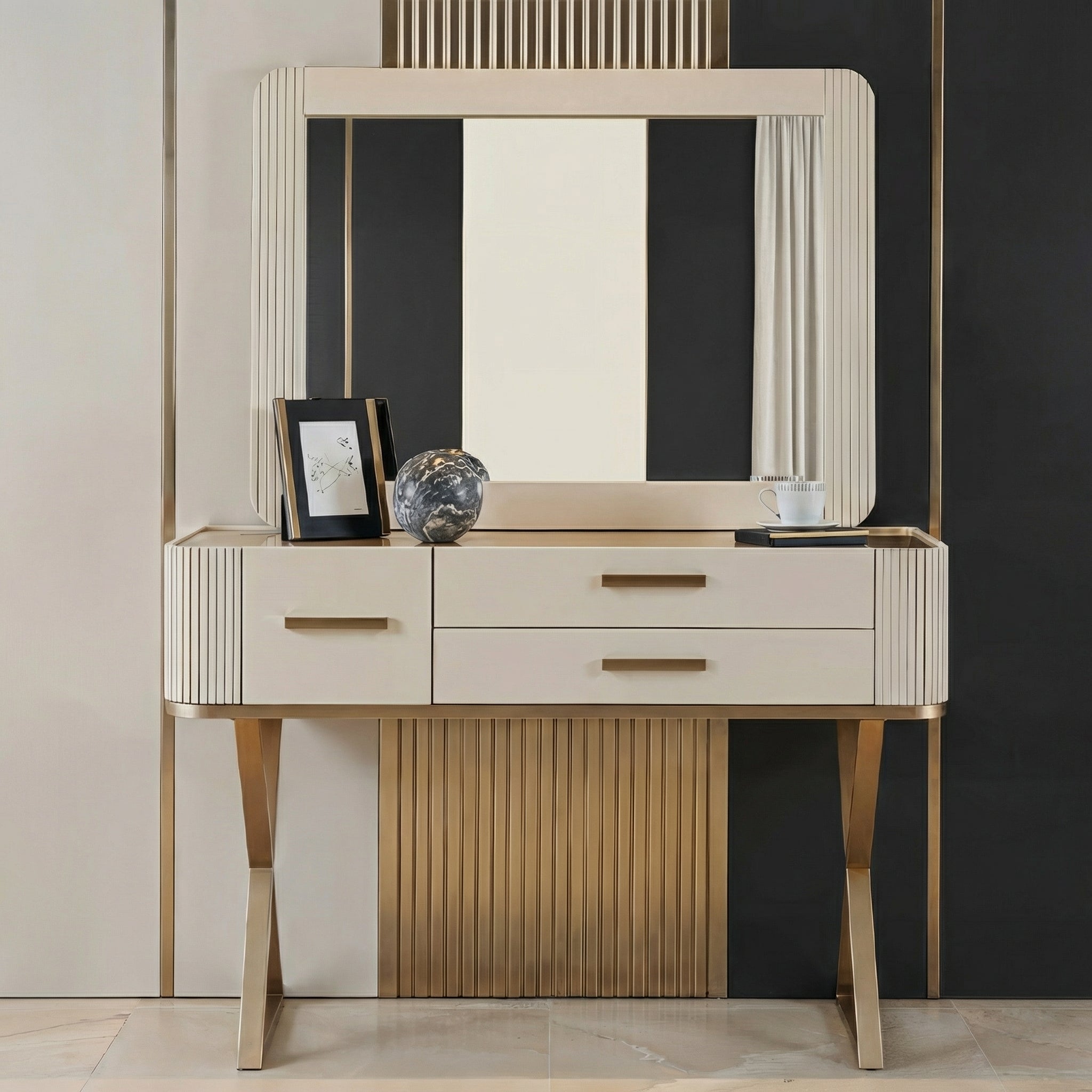 Juego De Alcoba 1.60 Sabina Offwhite, Champana