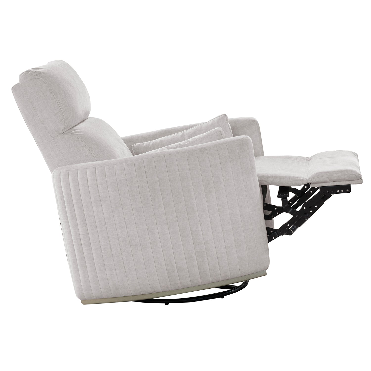 Combo Centro de Entretenimiento 160X187X39 Malaga Offwhite, Champaña + Silla Reclinable Minoti Atlas Marmol Mecedora, Giratoria