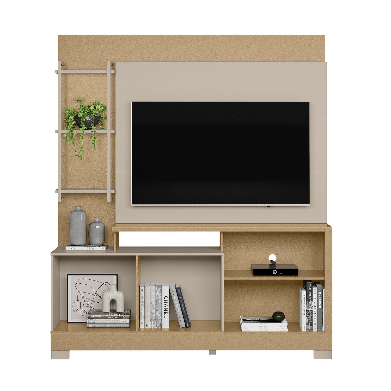 Combo Centro de Entretenimiento 160X187X39 Malaga Offwhite, Champaña + Silla Reclinable Minoti Atlas Marmol Mecedora, Giratoria