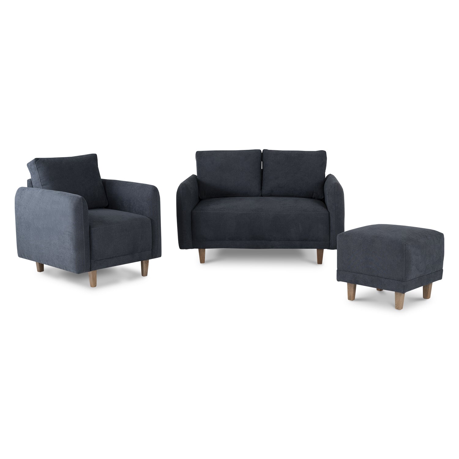 Combo Sala Modular Lana Dorsey Gris, Natural + Comedor 4 Puestos Harrison Natural, Gris