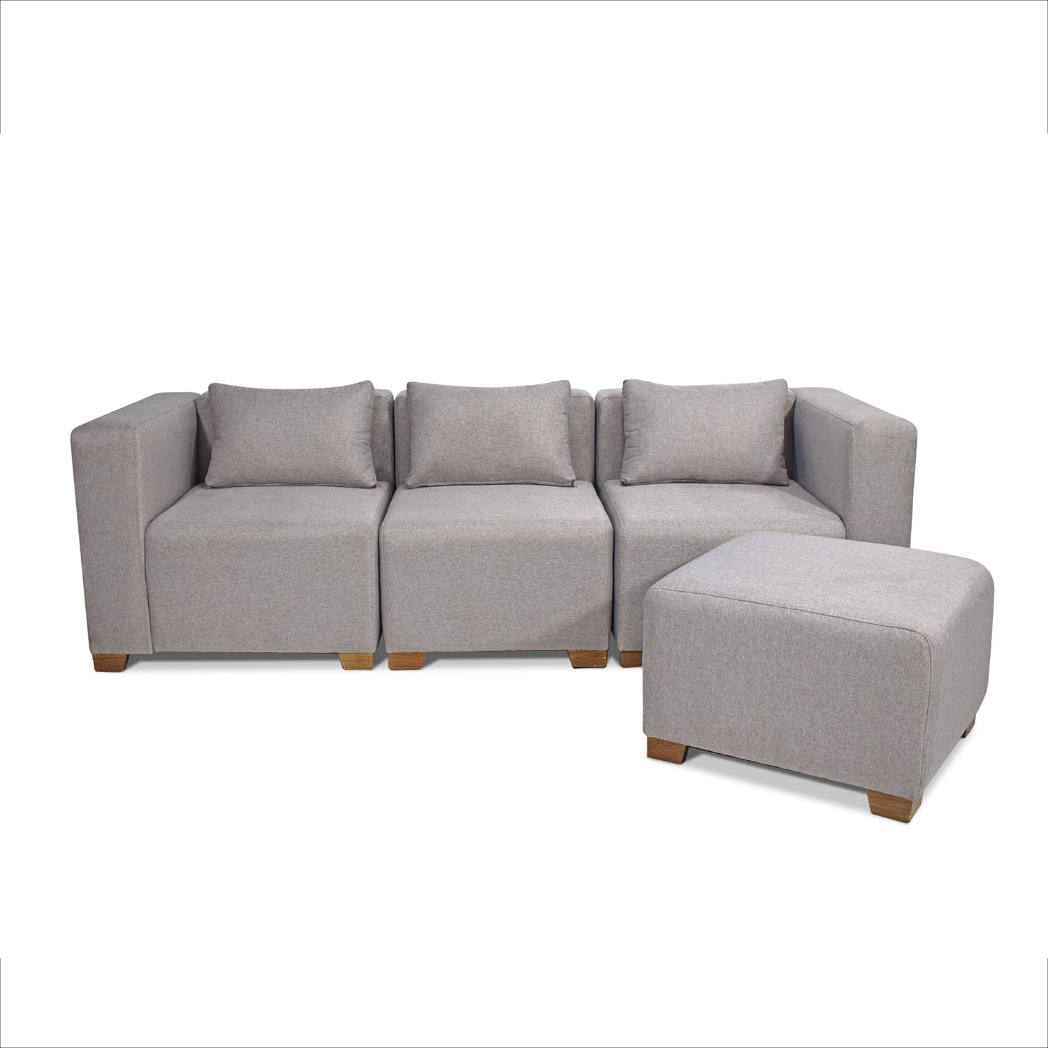Combo Sala Funcional Fred Icono Taupe, Natural + Centro Entretenimiento Orly 136X190X39 Natural, Offwhite