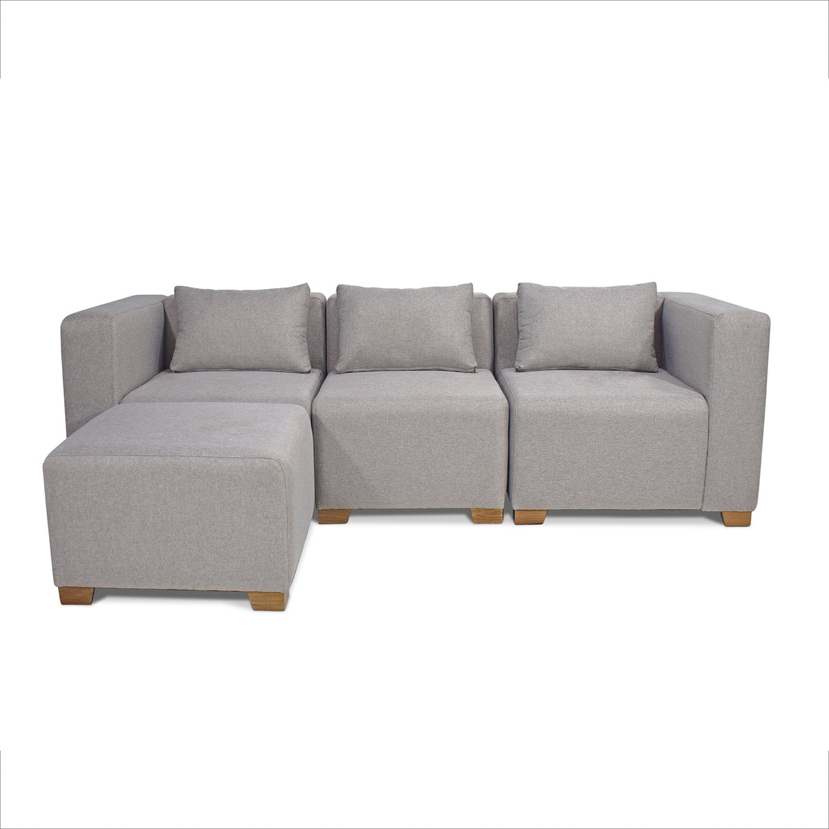 Combo Sala Funcional Fred Icono Taupe, Natural + Centro Entretenimiento Orly 136X190X39 Natural, Offwhite
