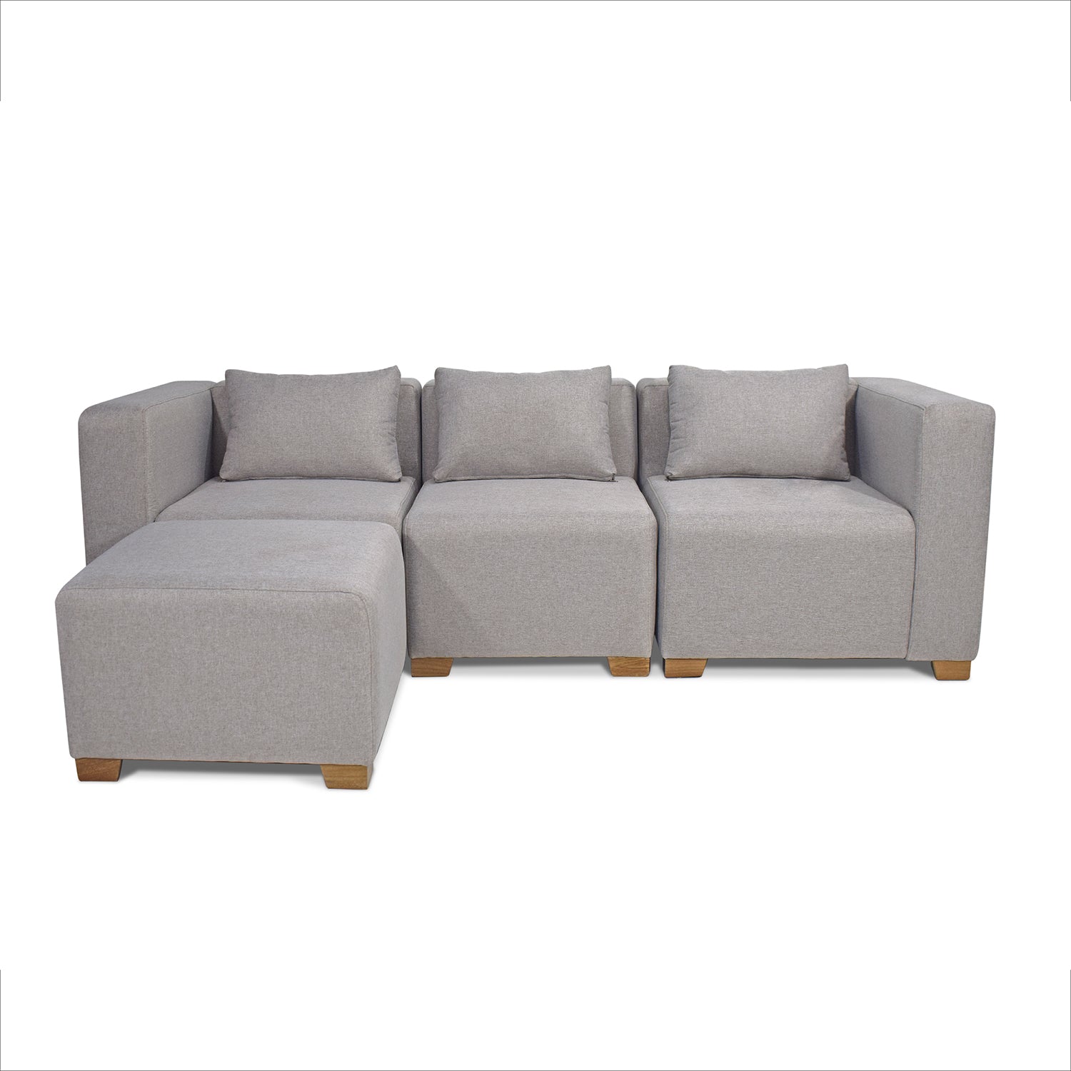 Combo Sala Funcional Fred Icono Taupe, Natural + Centro Entretenimiento Orly 136X190X39 Natural, Offwhite