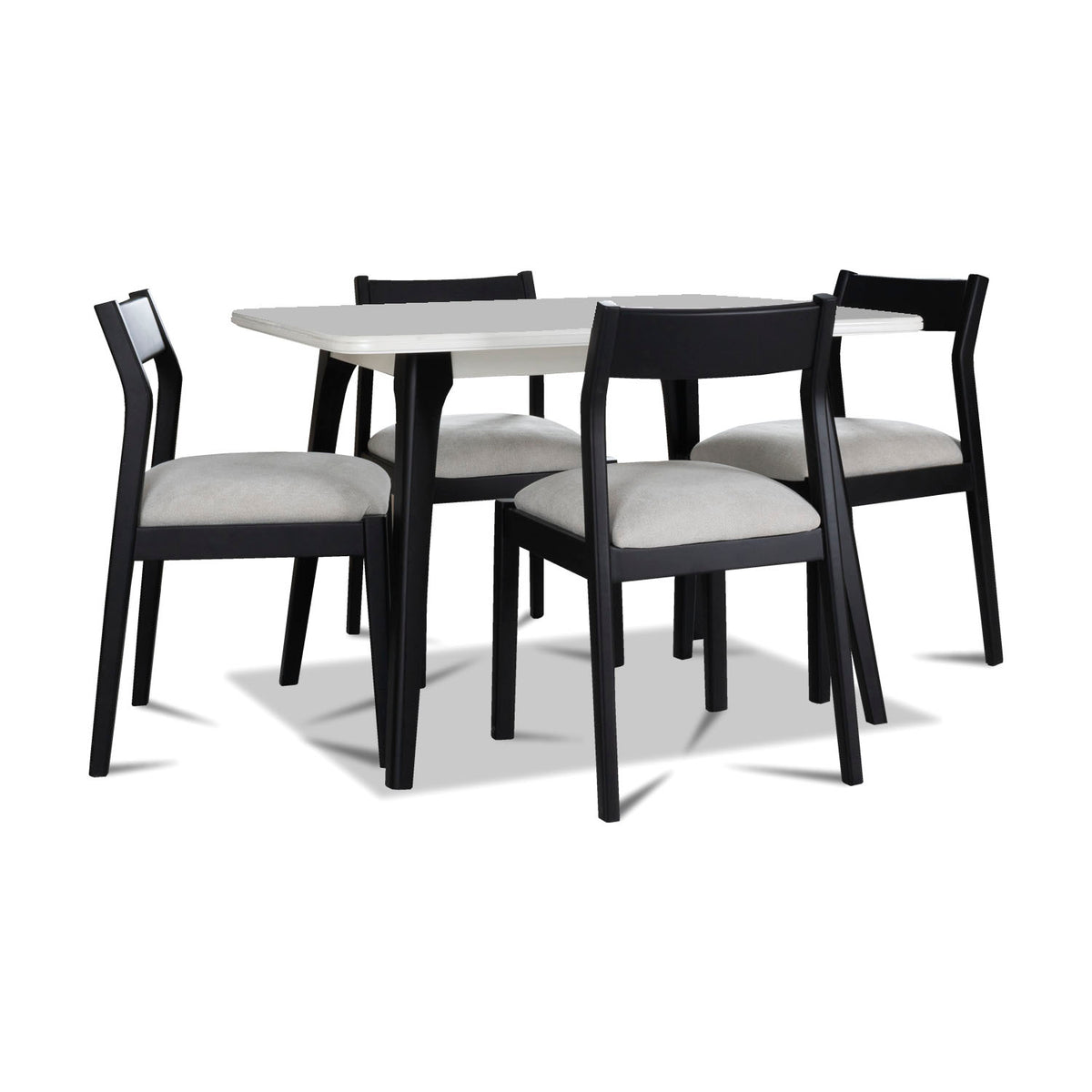 Combo Sala Funcional Dalton Impetu Beige, Negro + Comedor 4 Puestos Dalton Impetu Beige, Negro y Marmol