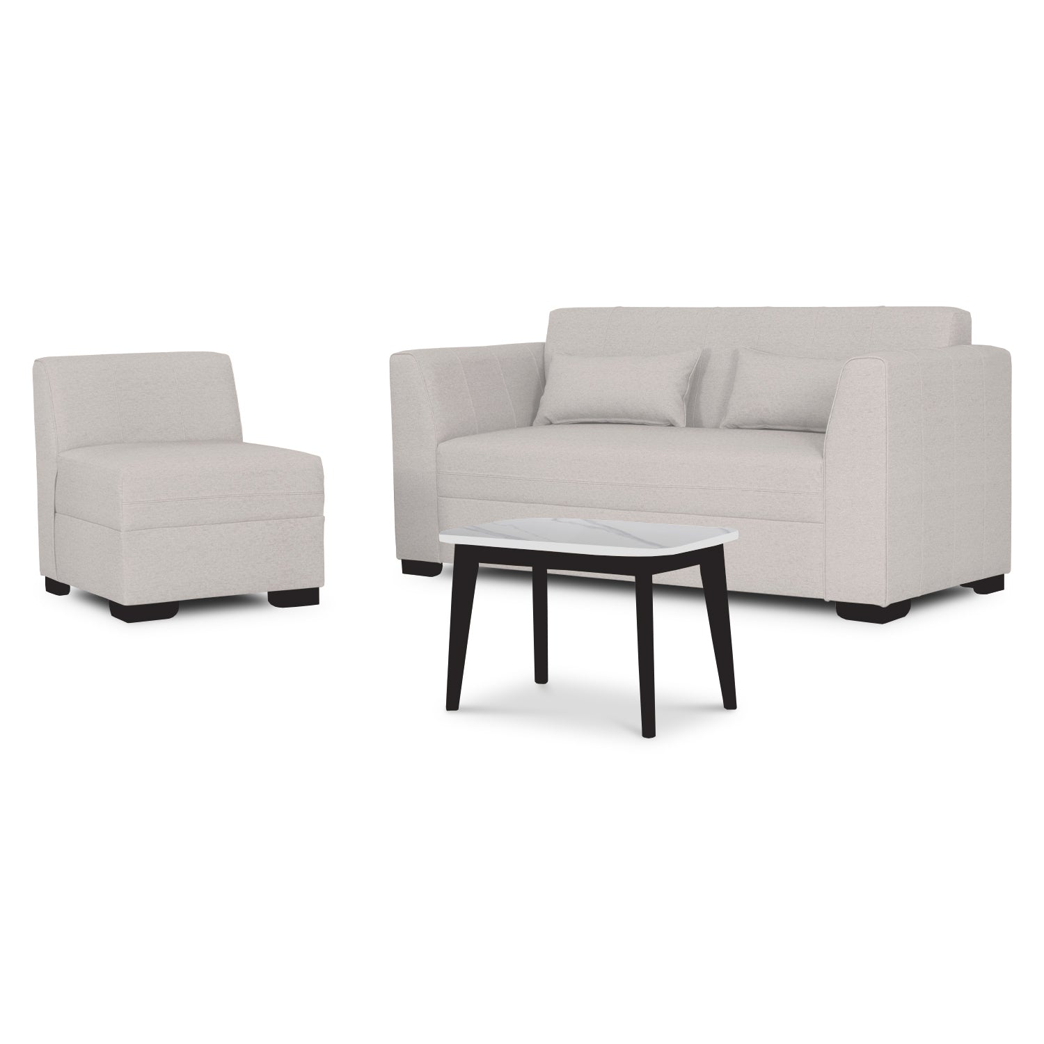 Combo Sala Funcional Dalton Impetu Beige, Negro + Comedor 4 Puestos Dalton Impetu Beige, Negro y Marmol