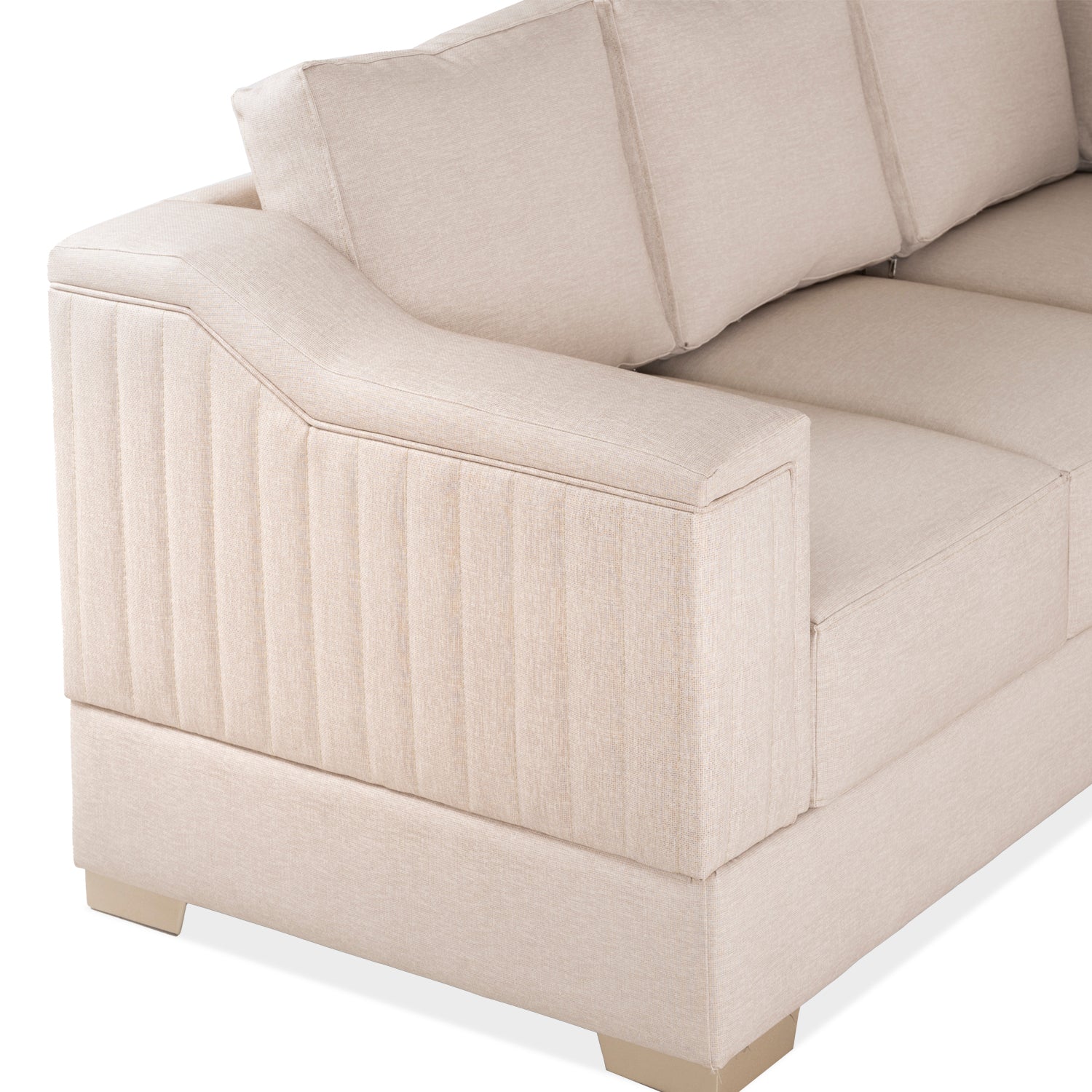 Combo Sala Rinconera Montier Beige, Champaña + Comedor 4 Puestos Cannes Eurolino Marfil, Champaña