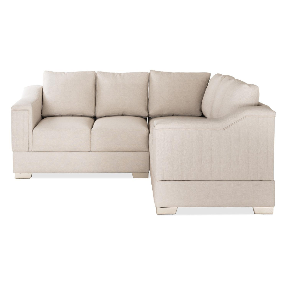 Combo Sala Rinconera Montier Beige, Champaña + Comedor 4 Puestos Cannes Eurolino Marfil, Champaña