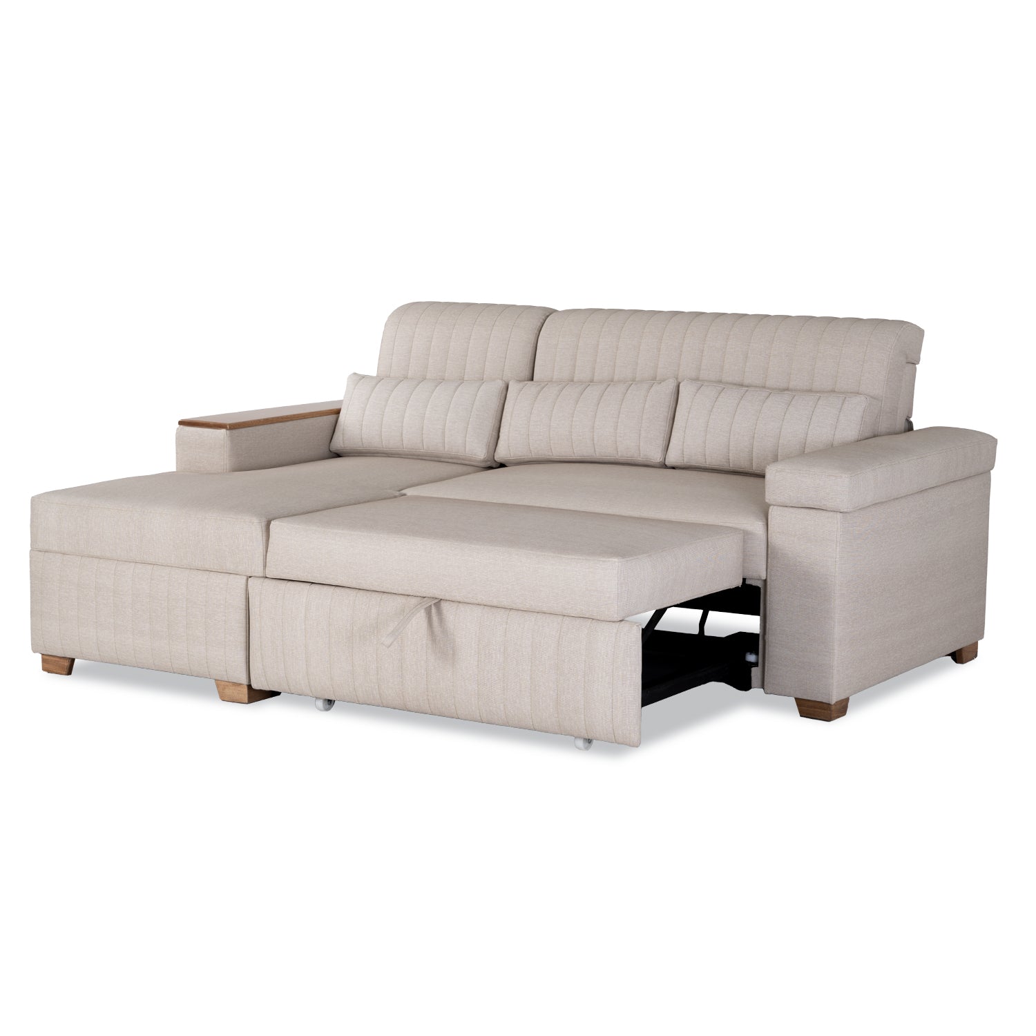 Combo Salacama Robi Marbella Marfil, Natural Izquierdo + Comedor 4 Puestos Cannes Marfil, Natural