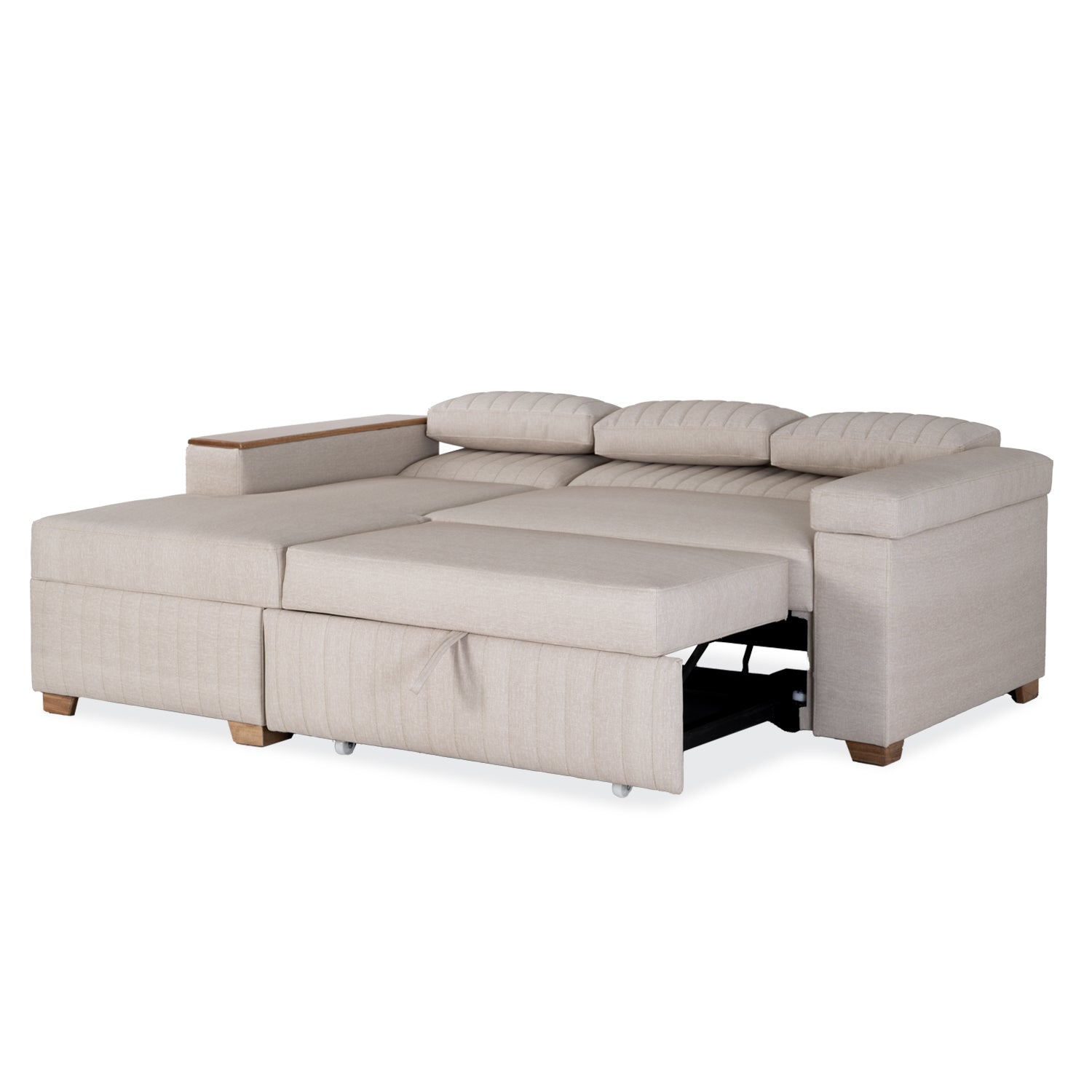 Combo Salacama Robi Marbella Marfil, Natural Izquierdo + Comedor 4 Puestos Cannes Marfil, Natural
