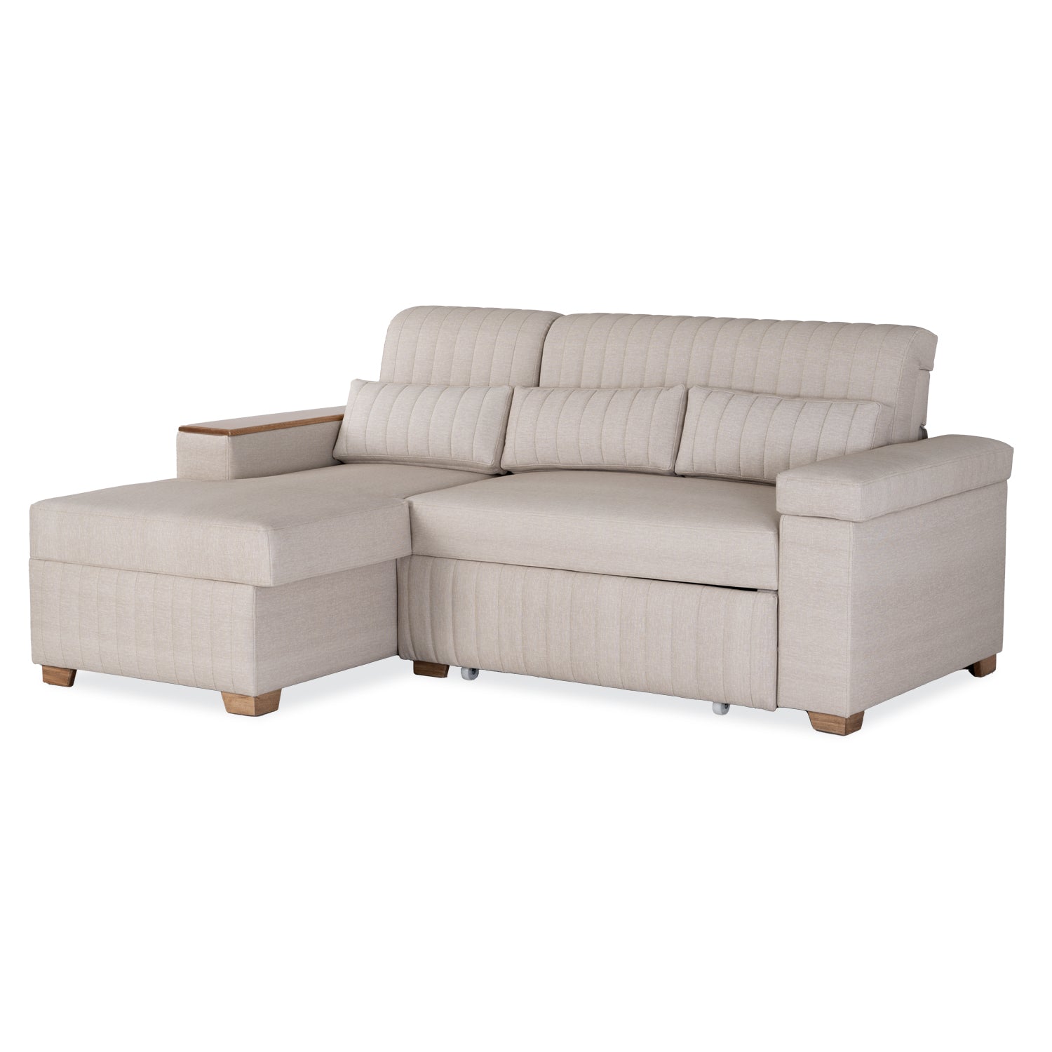 Combo Salacama Robi Marbella Marfil, Natural Izquierdo + Comedor 4 Puestos Cannes Marfil, Natural