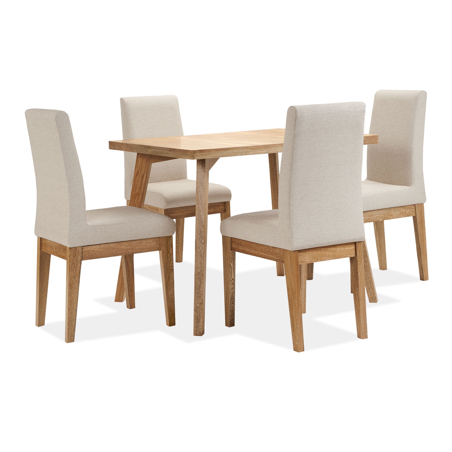Combo Salacama Robi Marbella Marfil, Natural Derecha + Comedor 4 Puestos Cannes Marfil, Natural