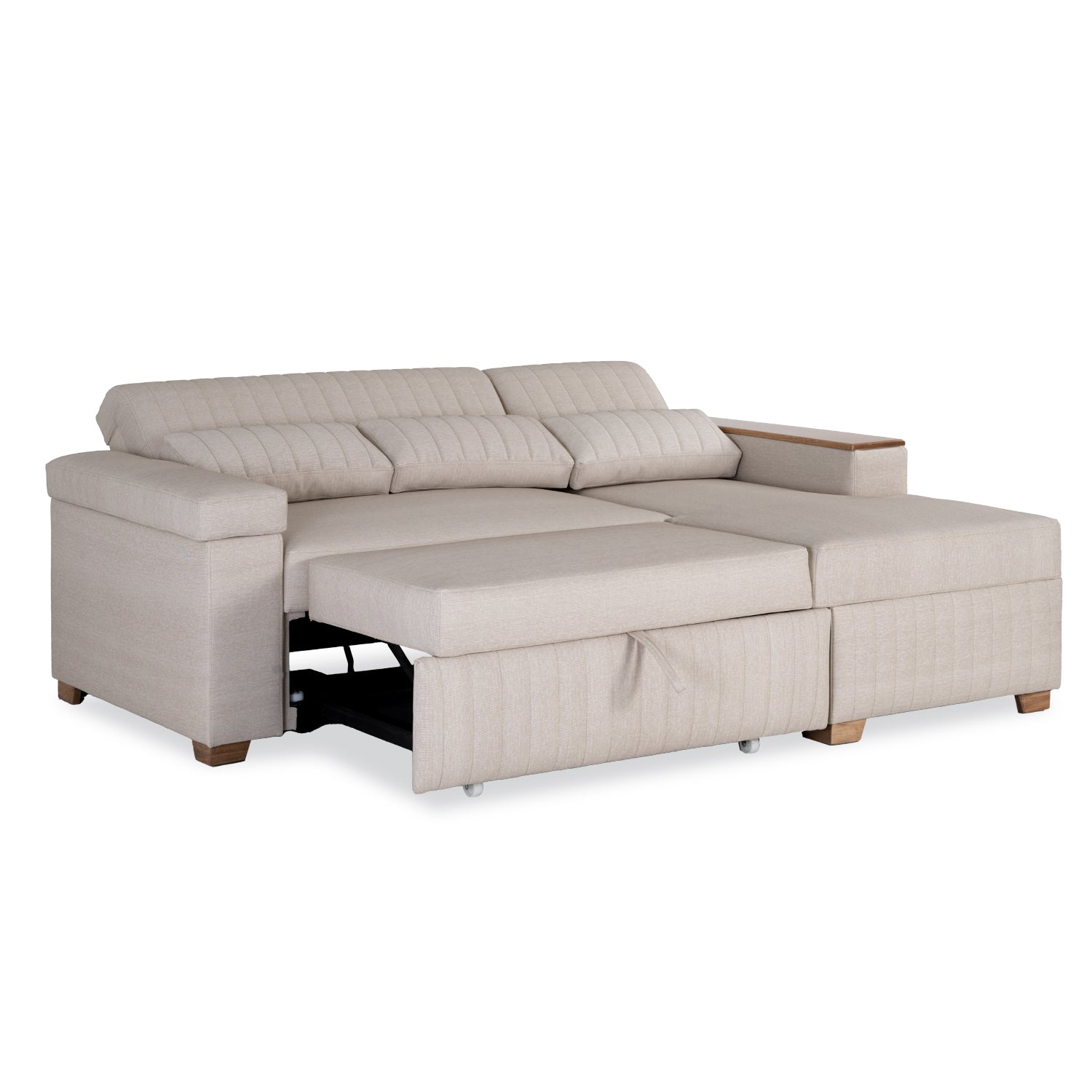 Combo Salacama Robi Marbella Marfil, Natural Derecha + Comedor 4 Puestos Cannes Marfil, Natural