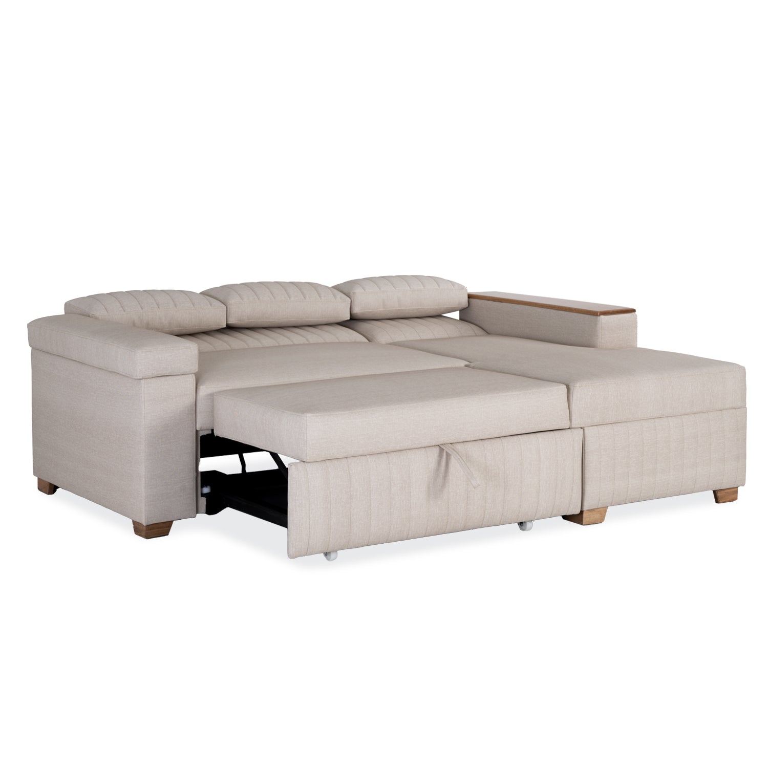 Combo Salacama Robi Marbella Marfil, Natural Derecha + Comedor 4 Puestos Cannes Marfil, Natural