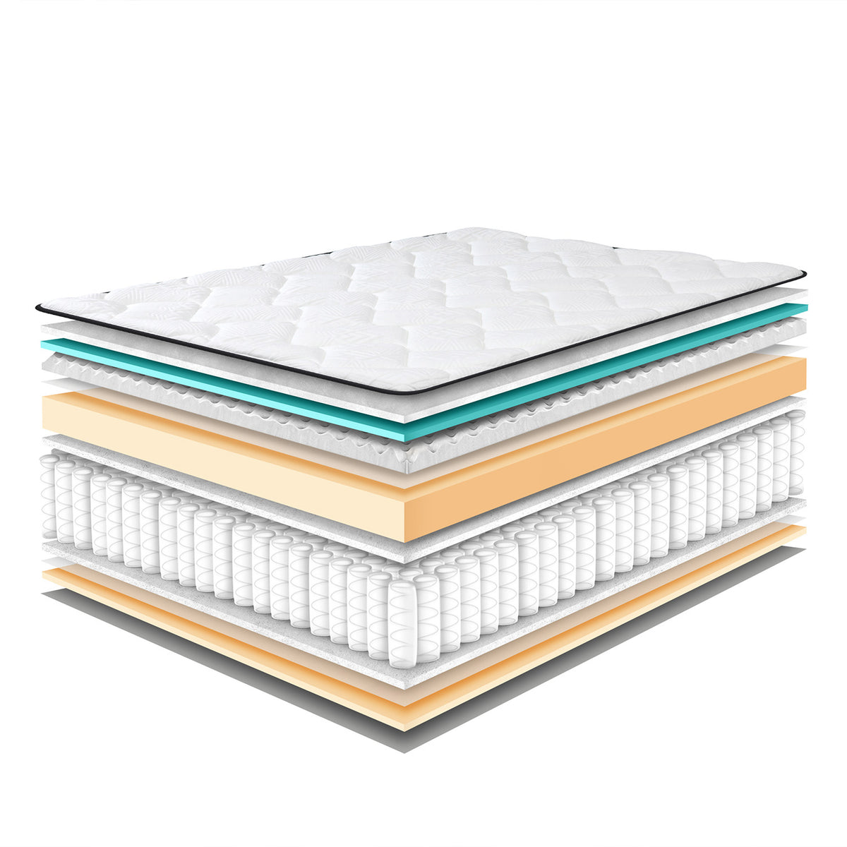 Combo Cama Doble Dublin Natural + Colchon Elite