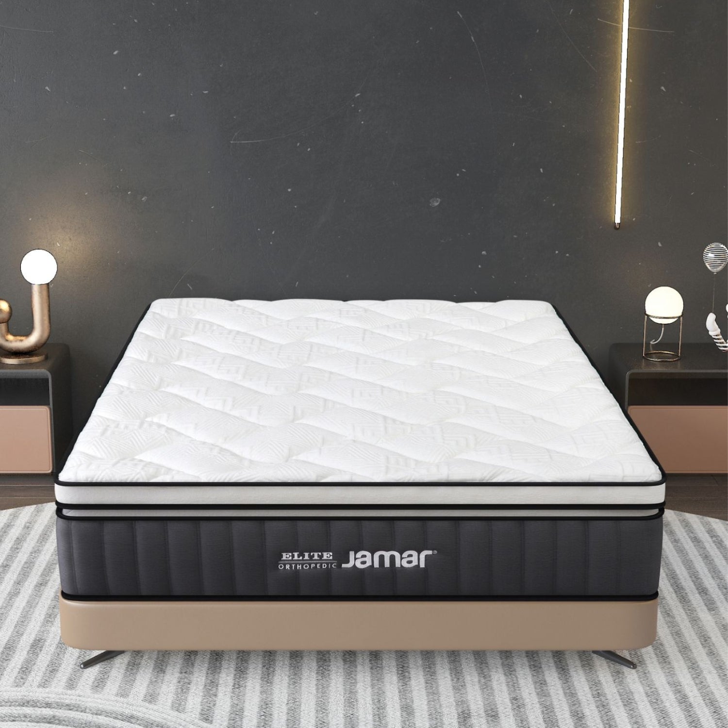 Combo Cama Doble Dublin Natural + Colchon Elite