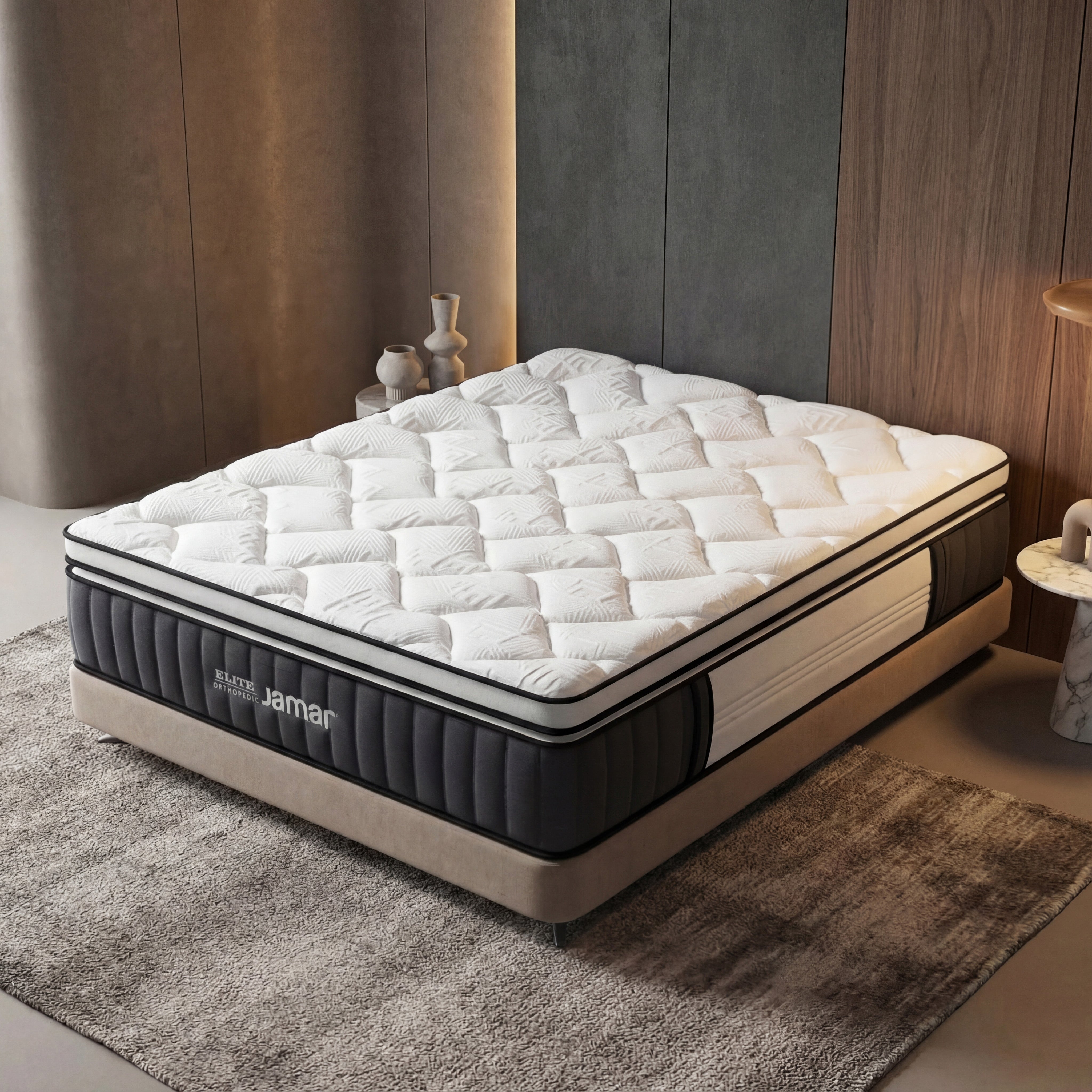 Combo Cama Queen Dublin Natural + Colchon Elite