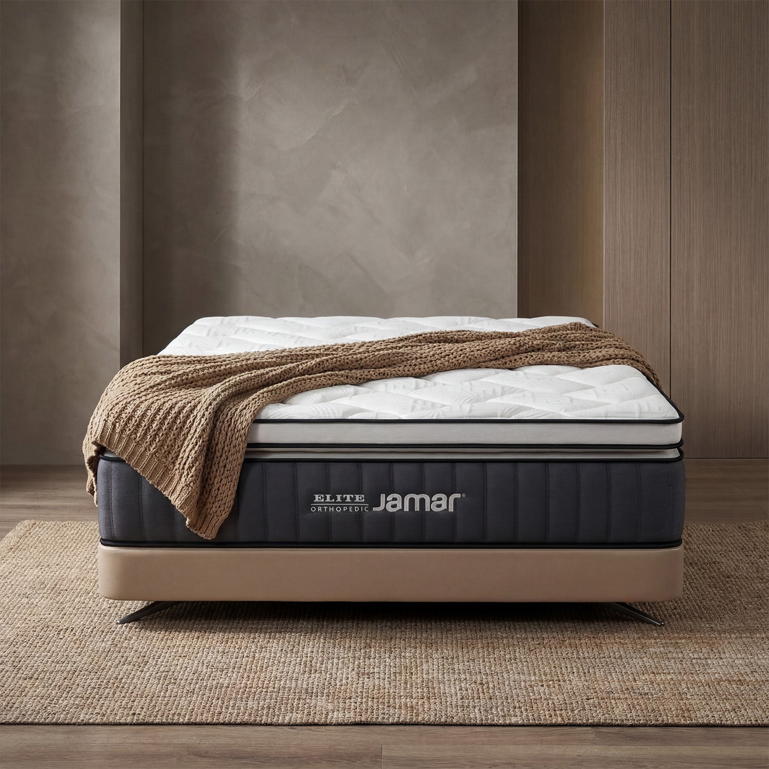 Combo Cama Queen Dublin Natural + Colchon Elite