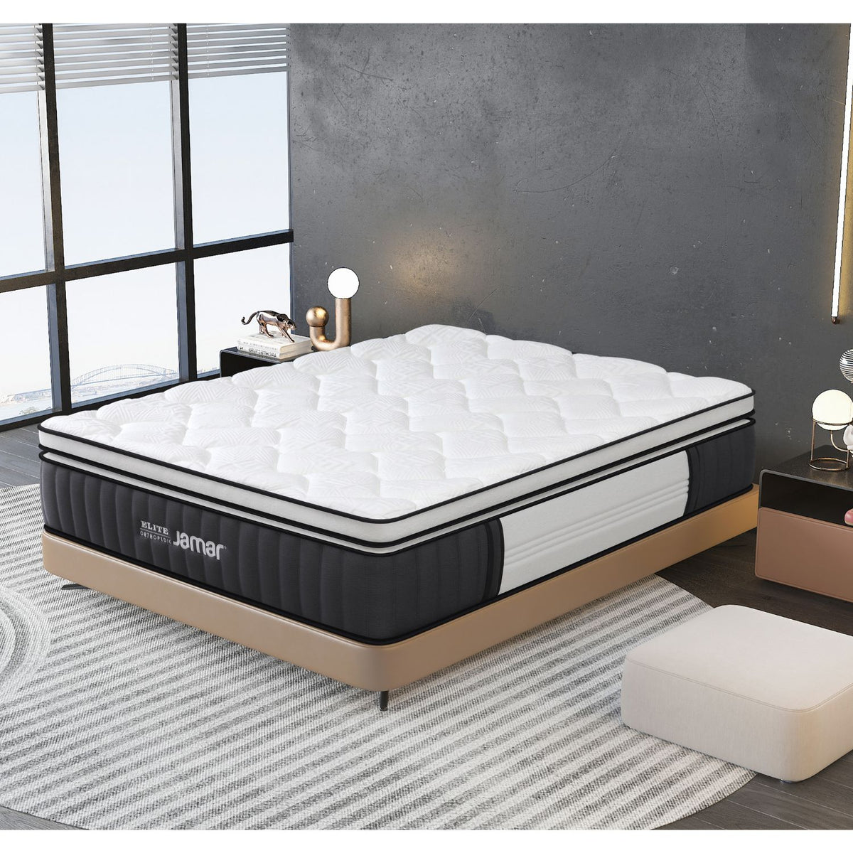 Combo Cama Semidoble Dublin Natural + Colchon Elite