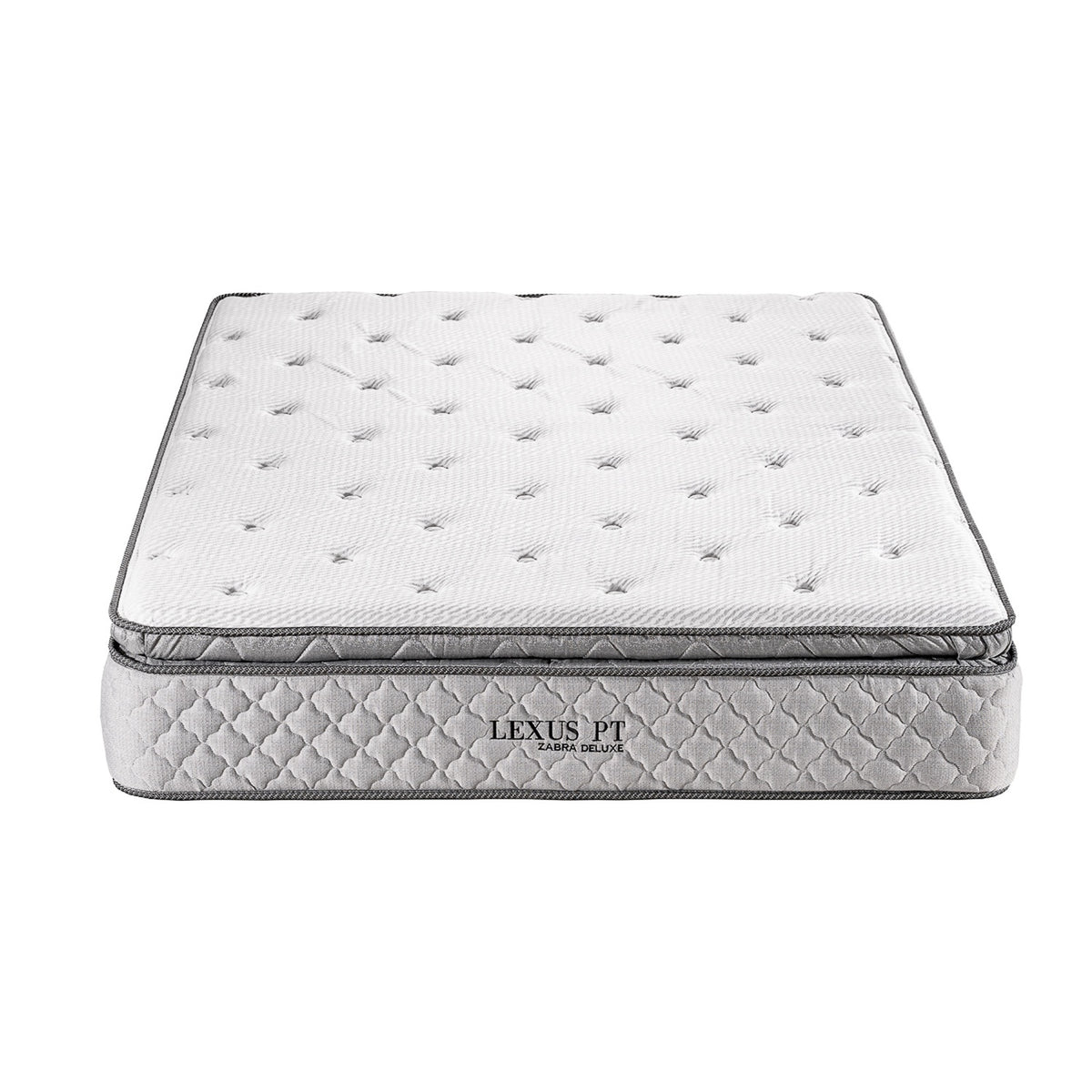 Combo Cama Doble Marriot Greige, Champaña + Colchon Lexus Pillow Top