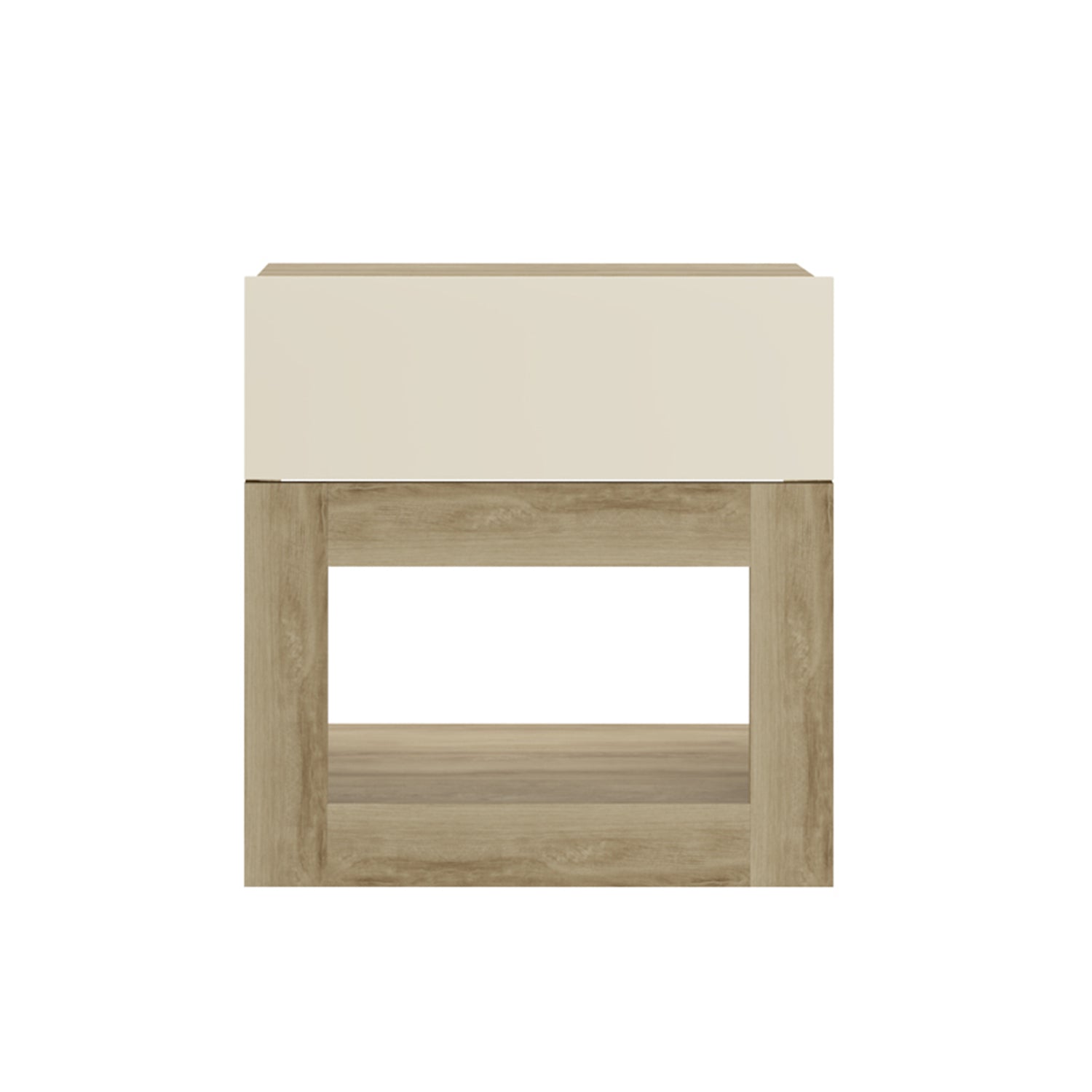 Combo Cama Doble Vallarta Eurolino Taupe + Colchon Lexus Deluxe Pt + Nochero Broadway Natural Off White