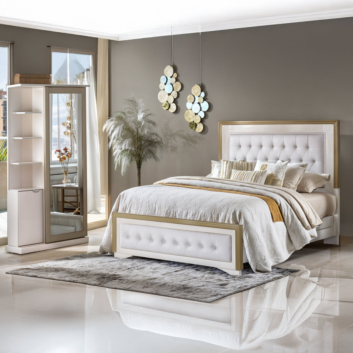 Tocador Romantic Off White, Champaña