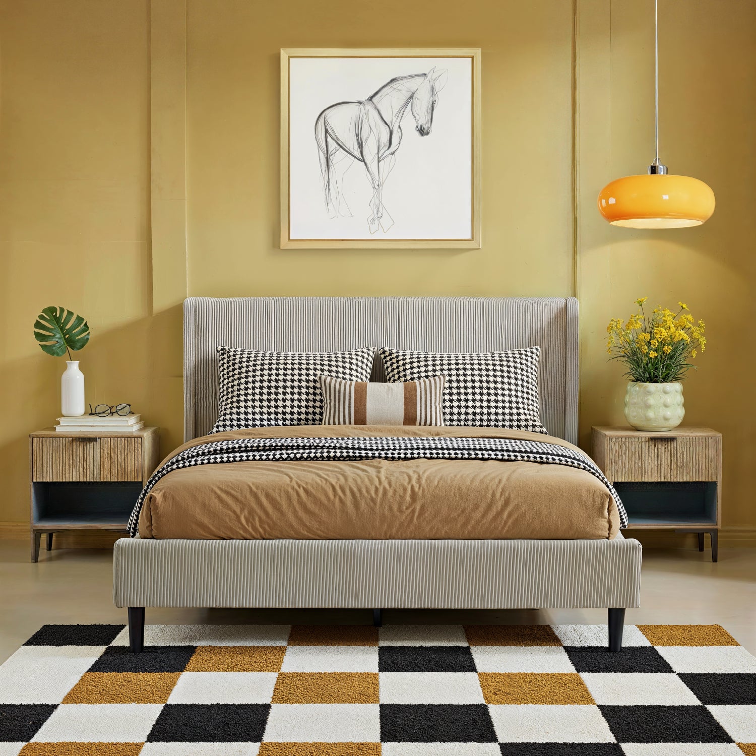 Combo Cama Doble Alicante Beige + Colchón Valencia Pillow Top