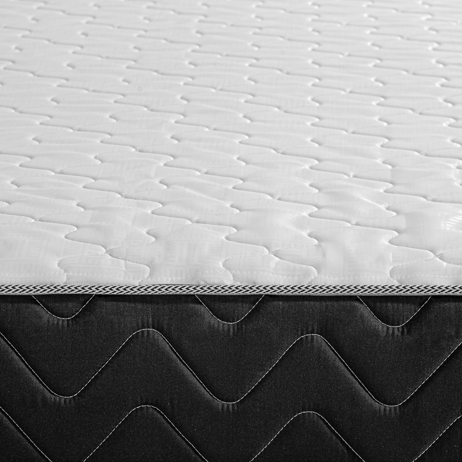 Combo Cama Doble Tokyo Gris, Natural + Colchón Valencia New Ortopédico