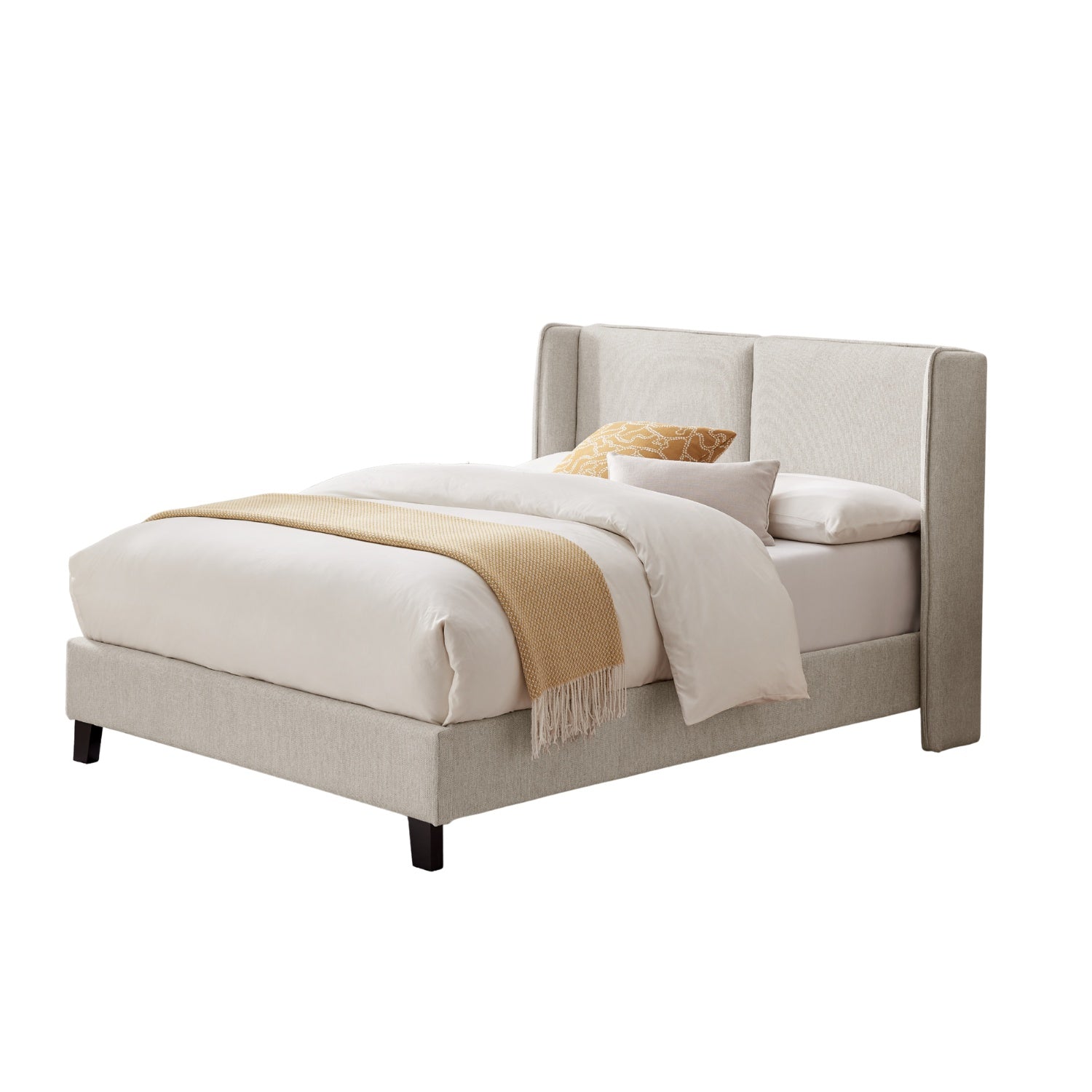 Combo Cama Doble Barcelona Beige + Colchón Berlin Pillow Top