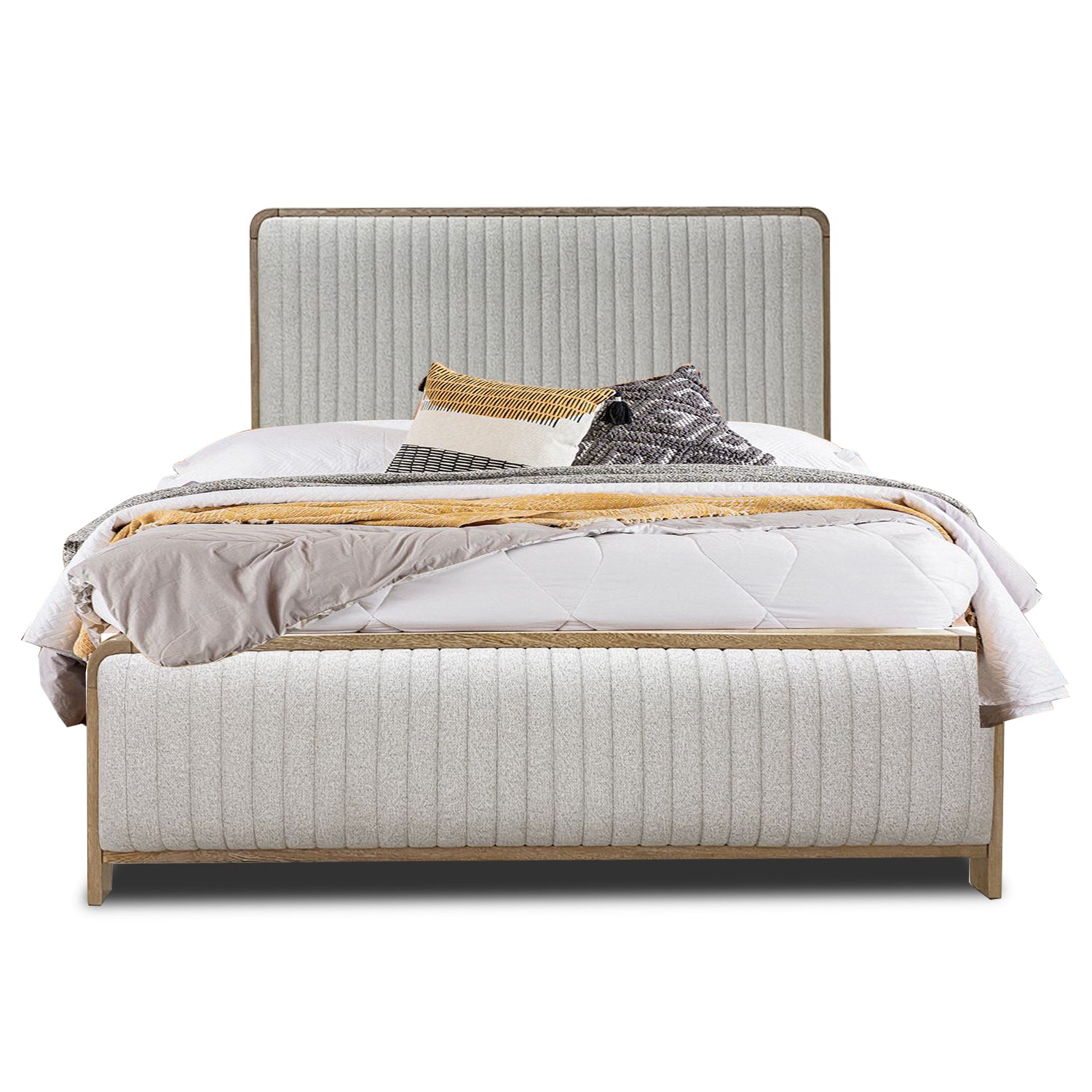 Combo Cama Doble Celeste Beige, Natural + Colchón Siesta Orthopedic
