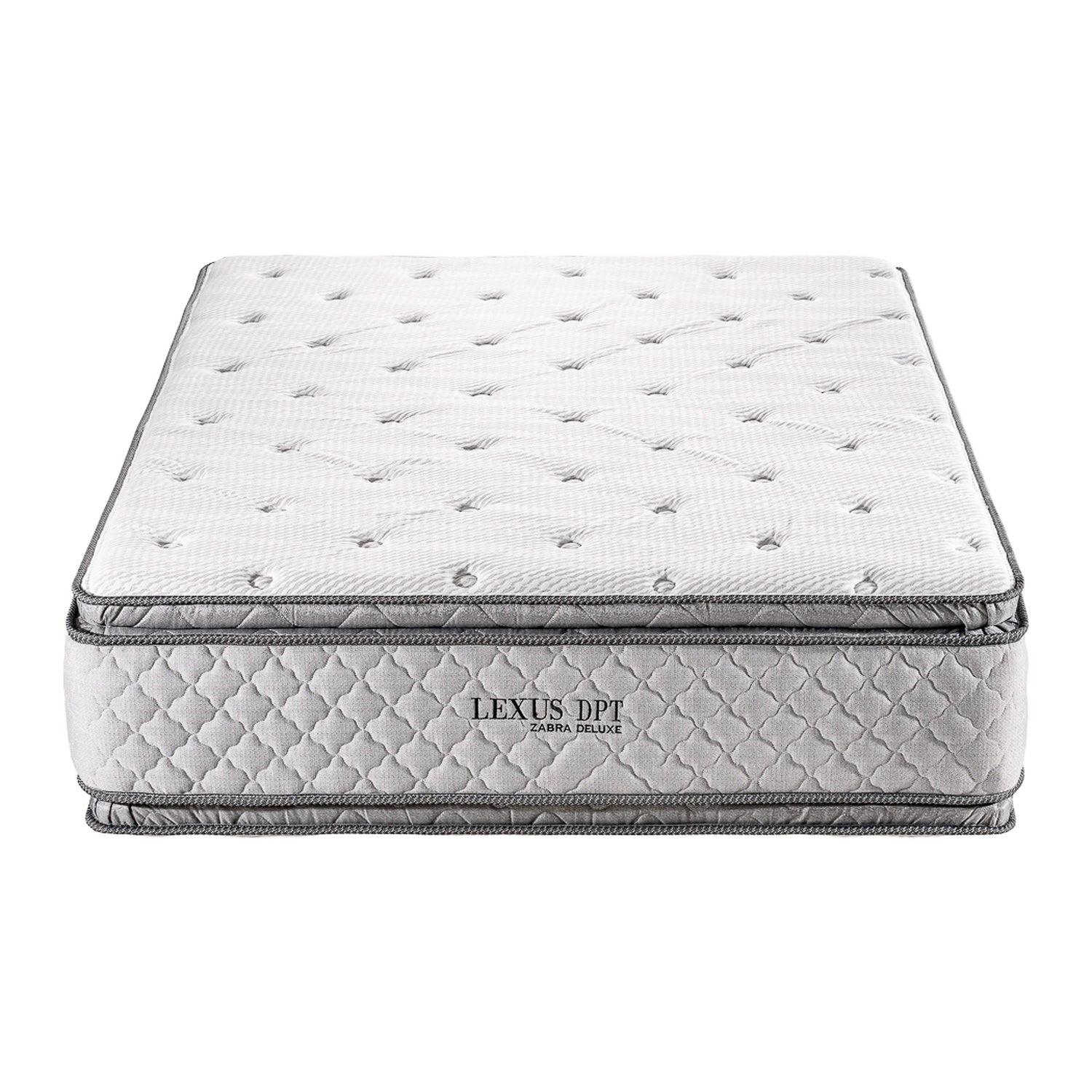 Combo Cama Queen Texas Beige, Off White, Champaña + Colchón Lexus Deluxe Doble Pillow Top