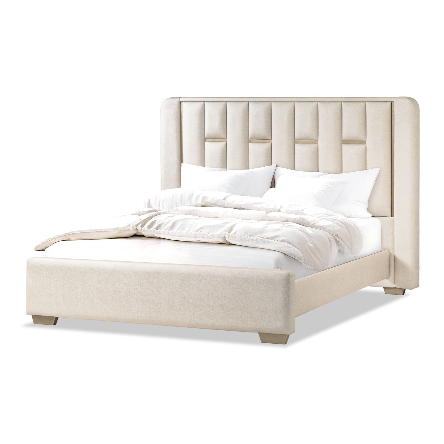 Combo Cama King Sevilla Eurolino Premier Perla, Champaña + Colchón Infinit Pillow Top