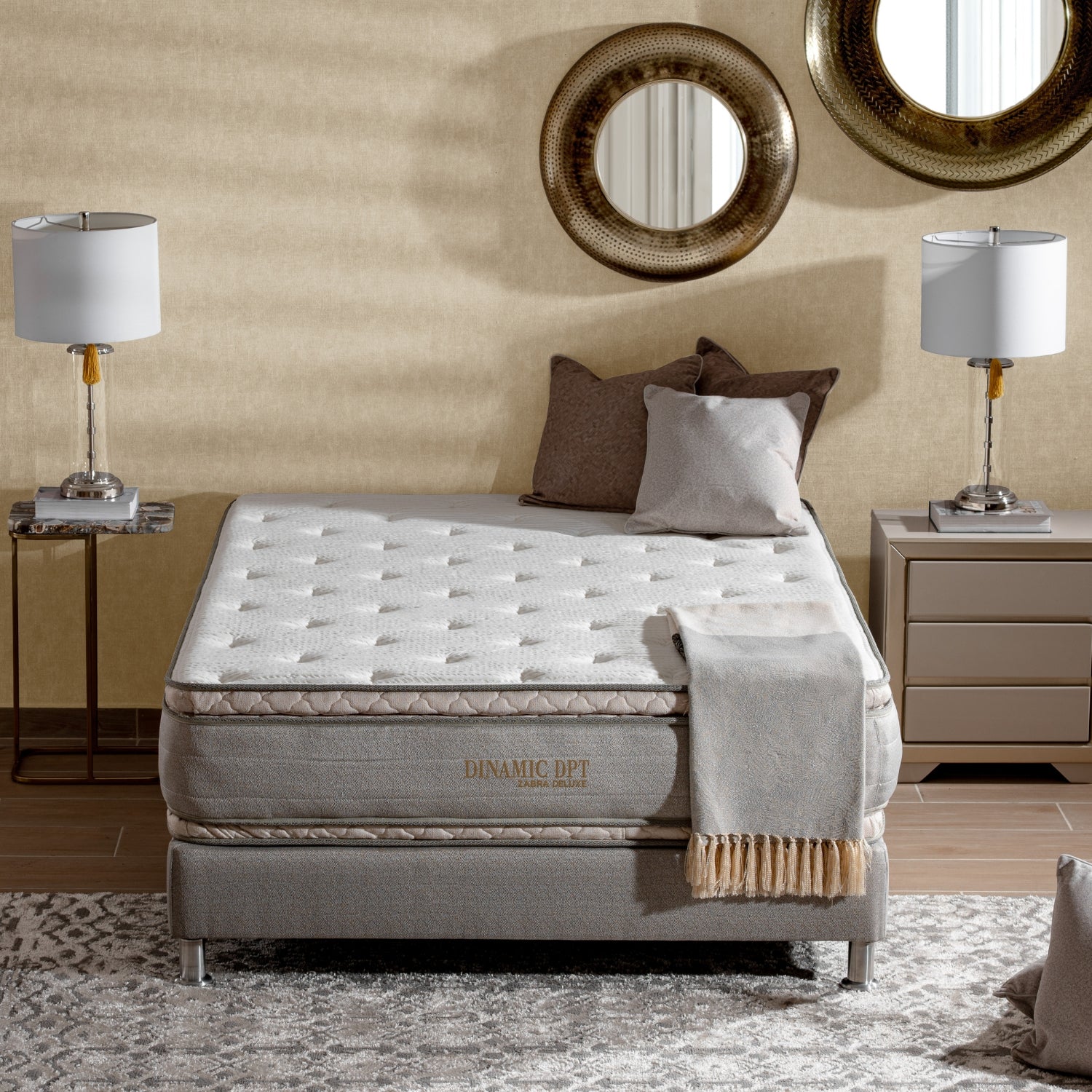 Combo Colchón Doble Dinamic Deluxe Doble Pillow Top + Somier