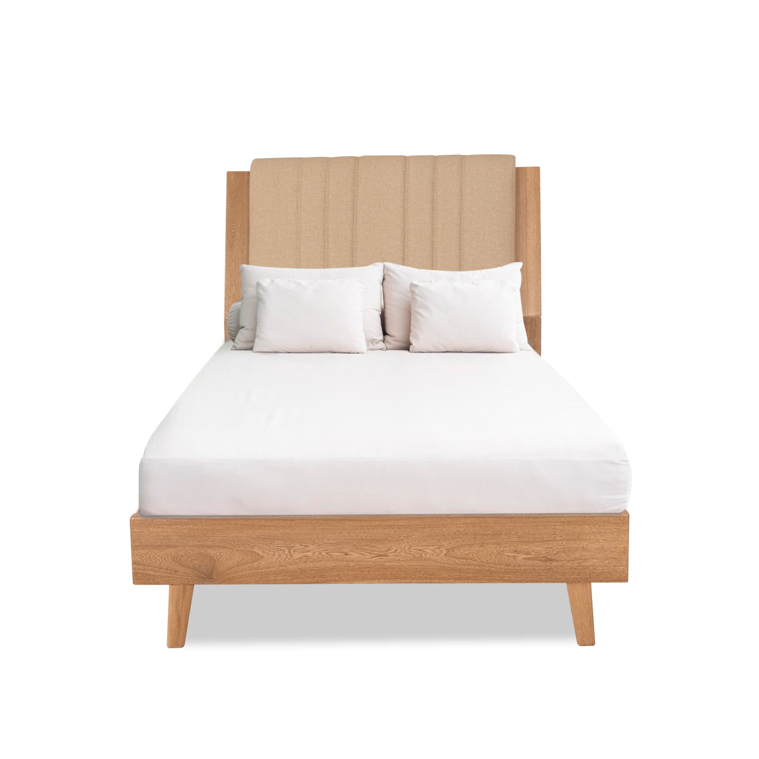 Combo Alcoba Sencillo Piero Eurolino Marfil, Natural + Colchón Siesta Orthopedic + Almohada Luxury