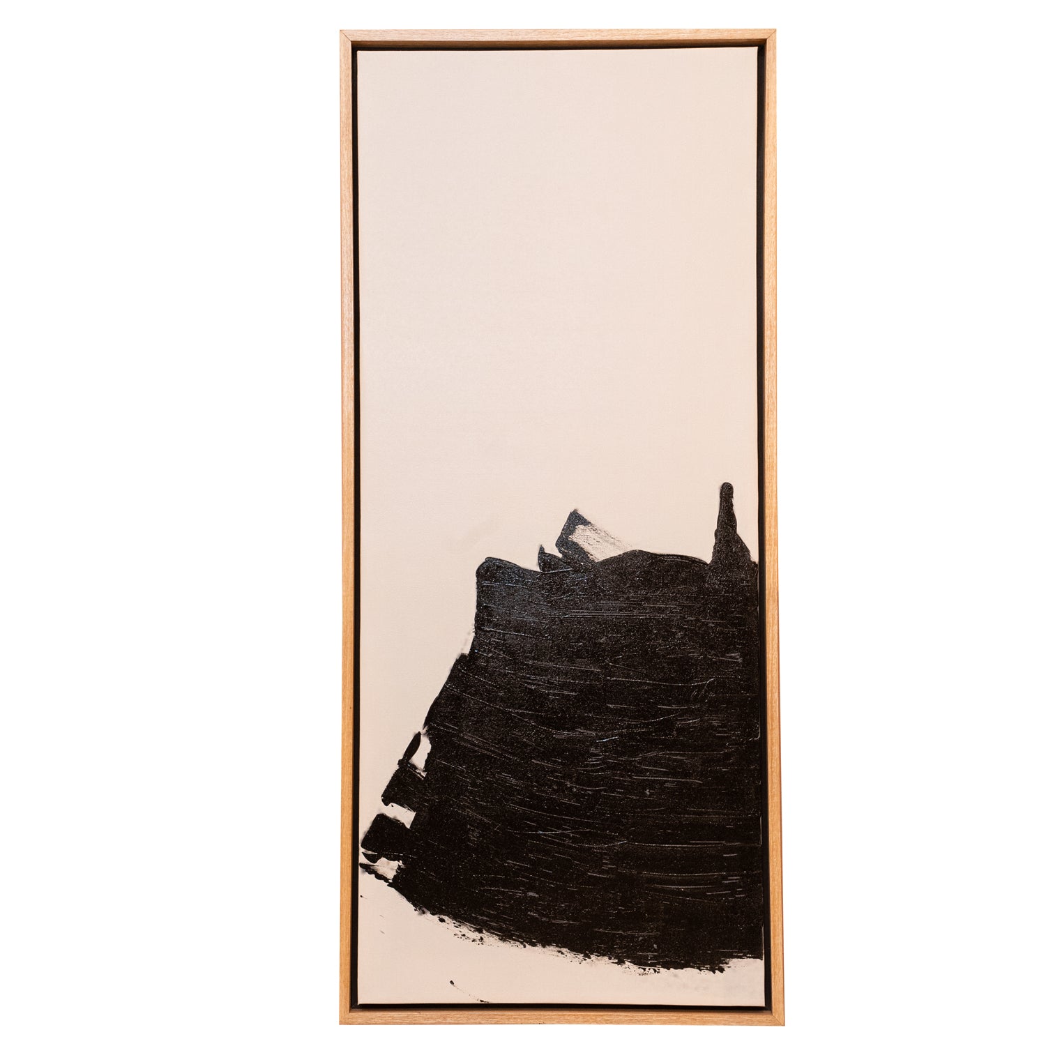 Cuadro Decorativo 90X40 Nude, Beige, Negro Brocha Sutil One