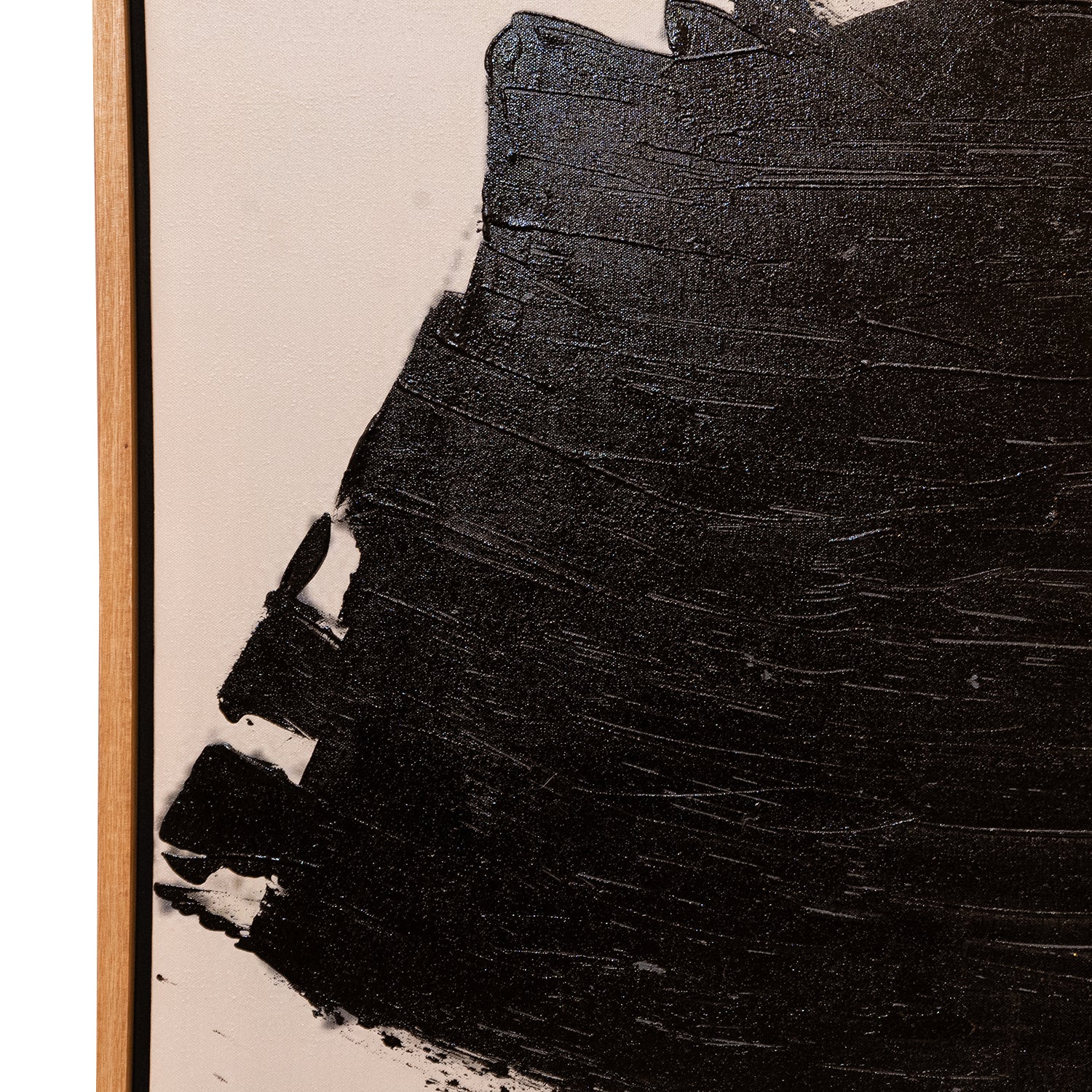 Cuadro Decorativo 90X40 Nude, Beige, Negro Brocha Sutil One