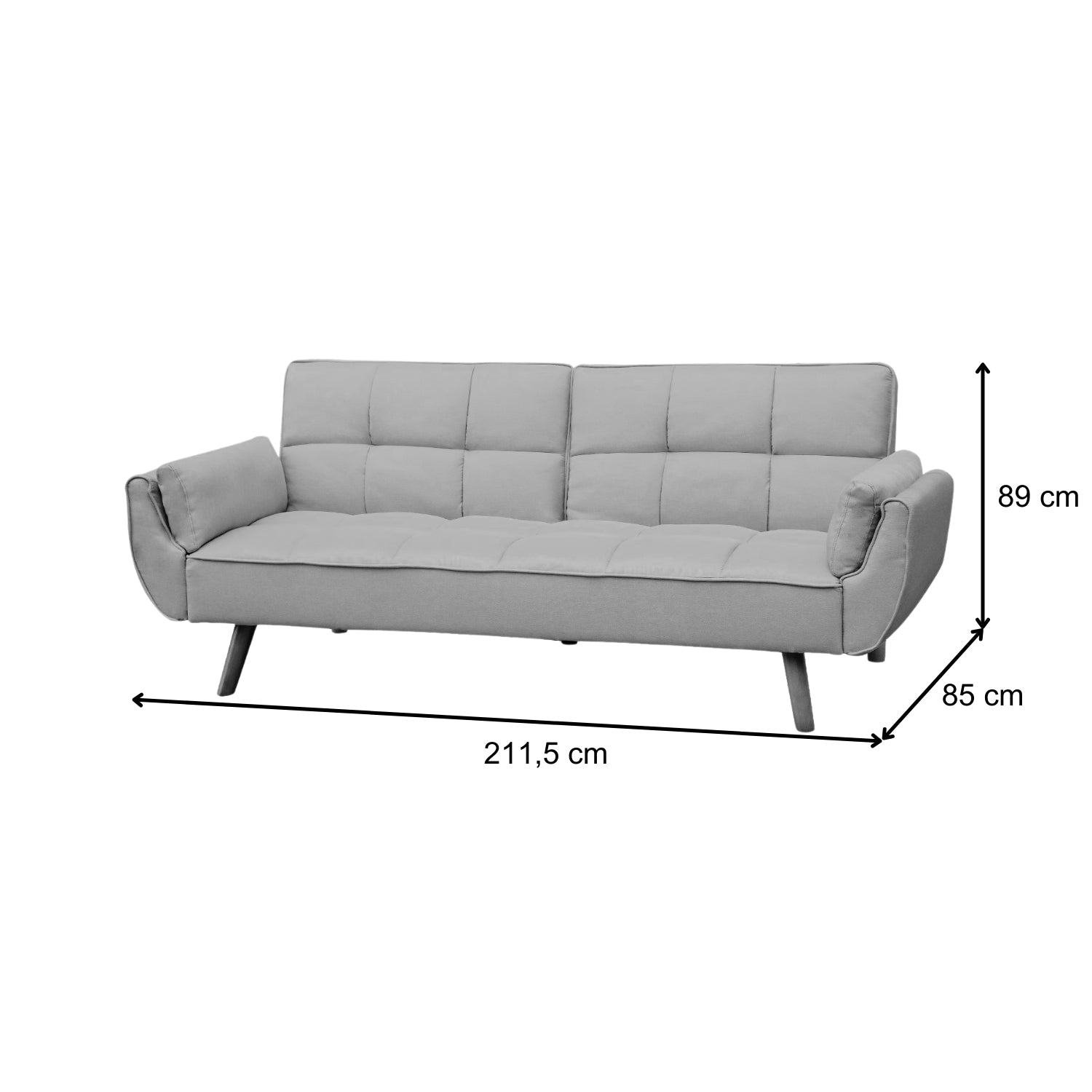 Sofa Cama Wembley Lino Gris Plomo