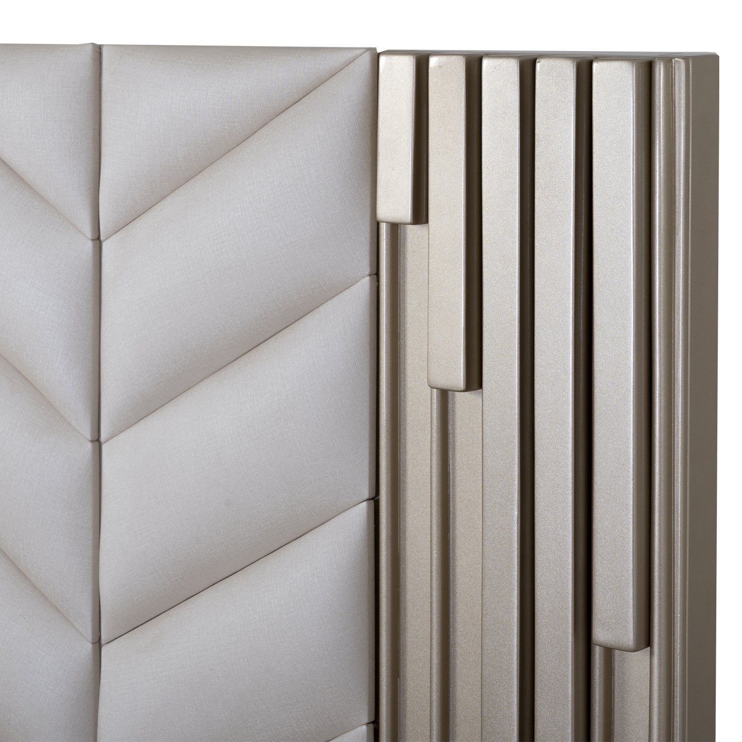 Cama Queen Italia Blanco Perla, Champaña