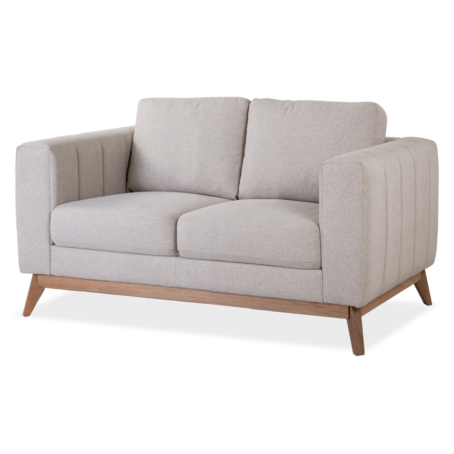Sofá 2 Puestos Line Lino Verona Beige, Natural