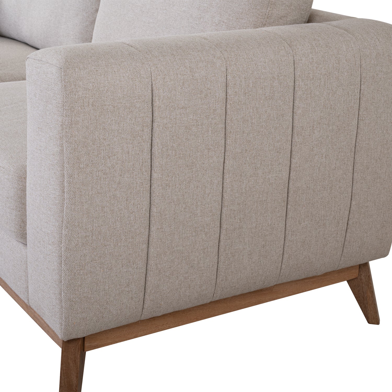 Sofá 2 Puestos Line Lino Verona Beige, Natural