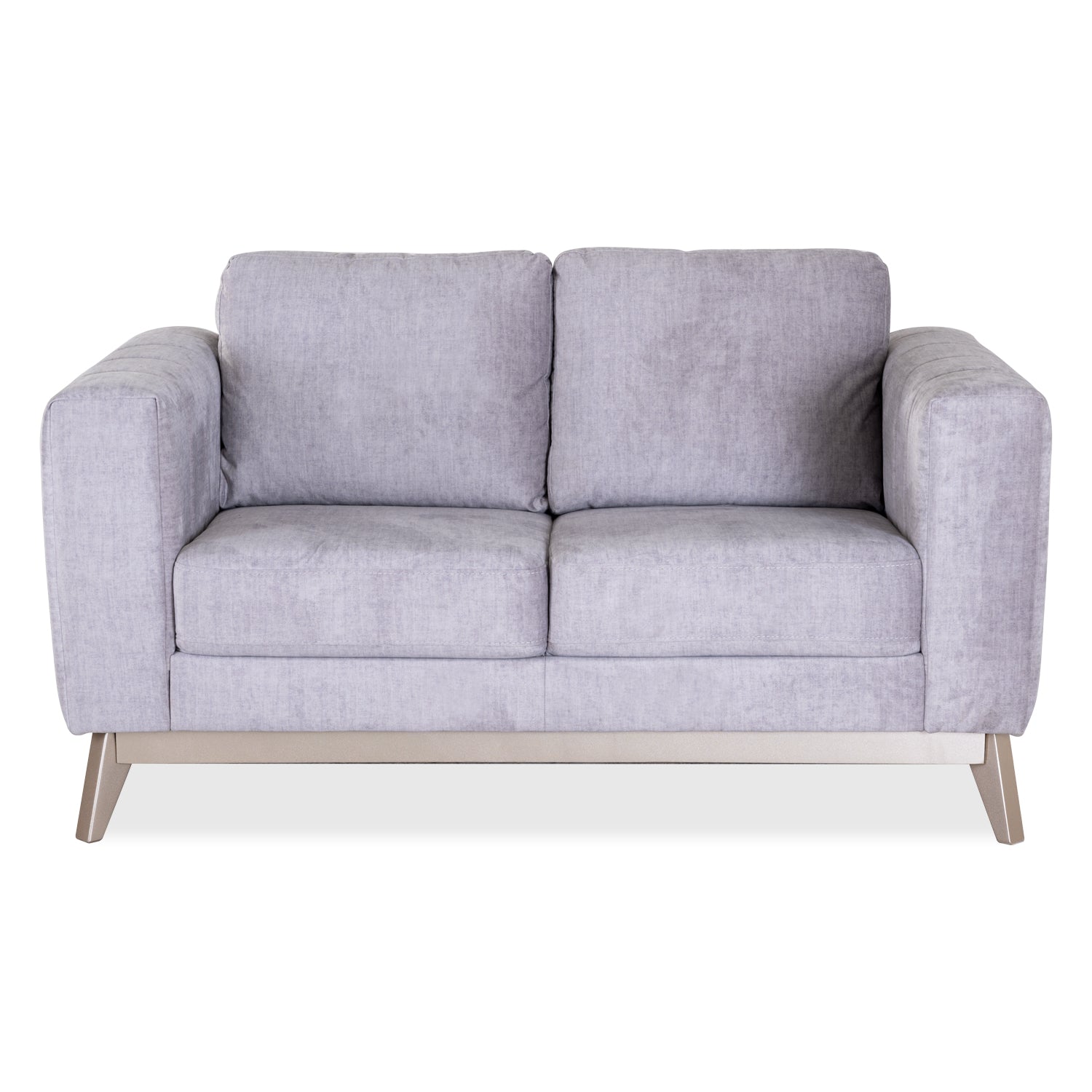 Sofá 2 Puestos Line Velvet Atlas Gris, Champaña