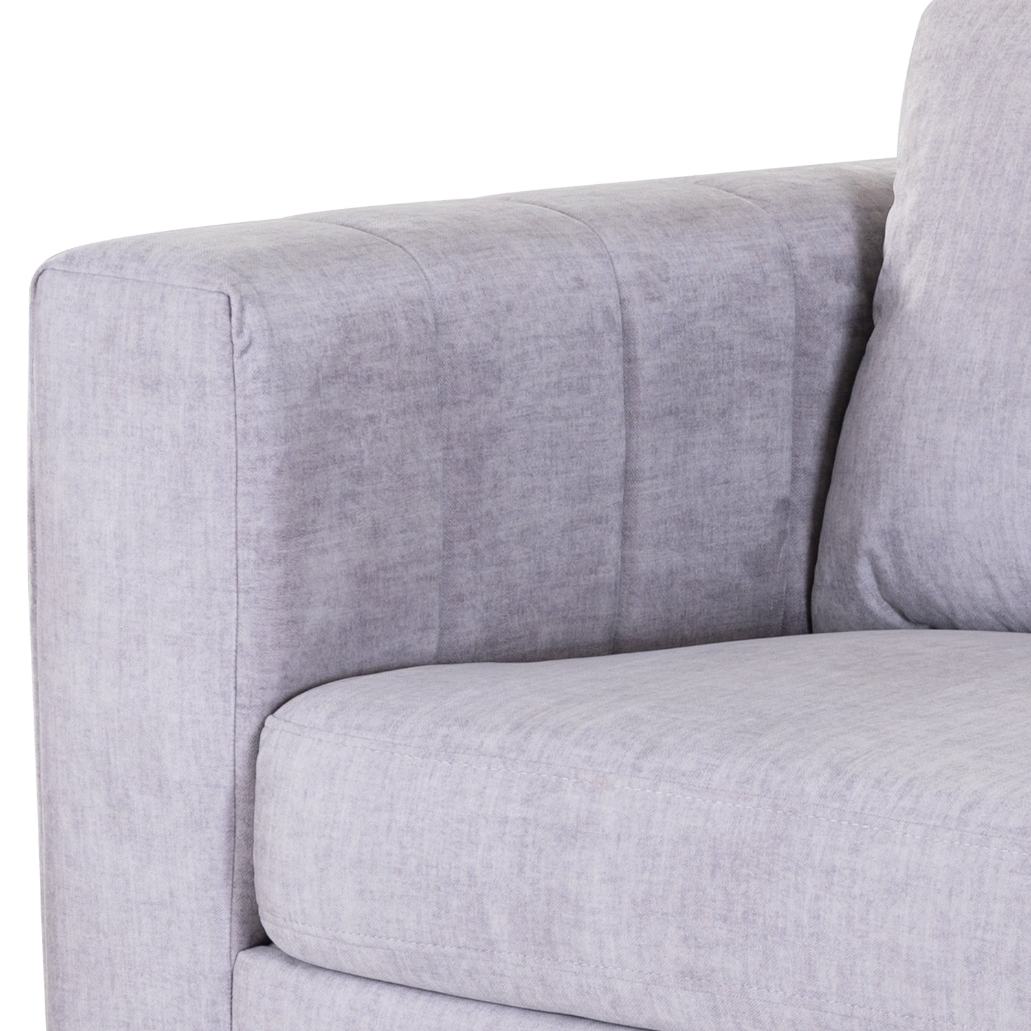 Sofá 2 Puestos Line Velvet Atlas Gris, Champaña
