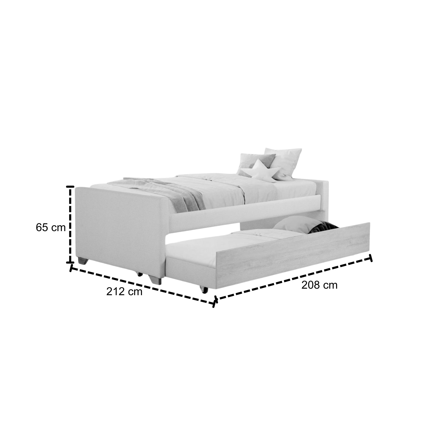 Cama Nido 1.00 Malta Eurolino Beige, Natural