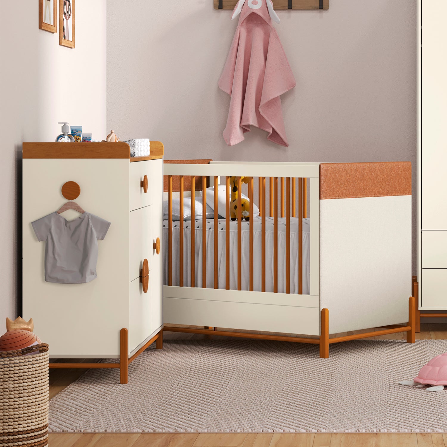 Cómoda Ted Off White, Miel