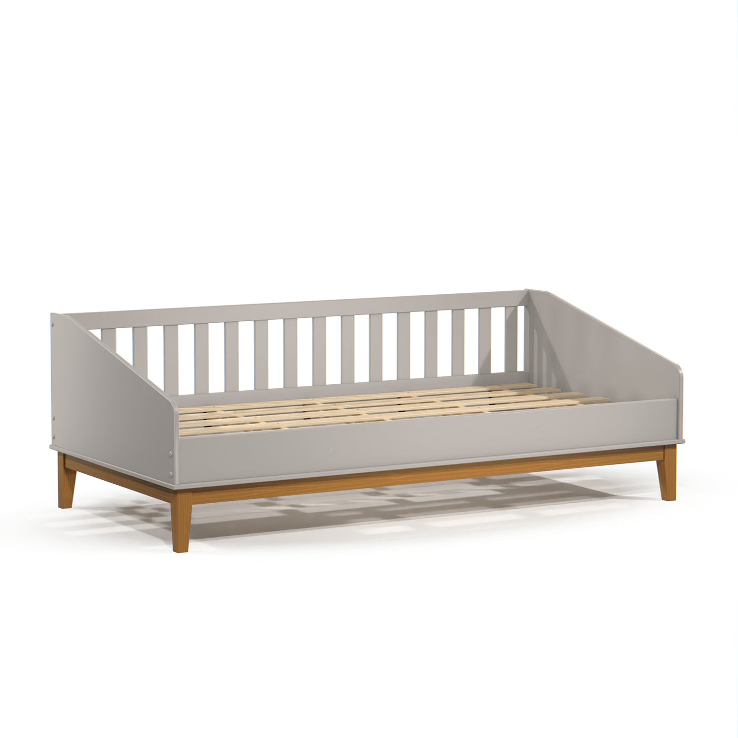 Cama 0.90 Tivoly Gris, Natural Almendra