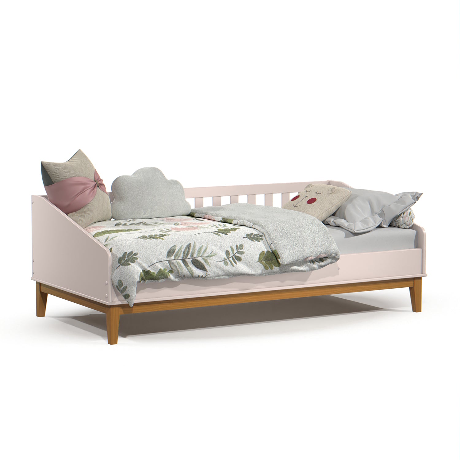 Cama 0.90 Tivoly Rosa, Natural Almendra