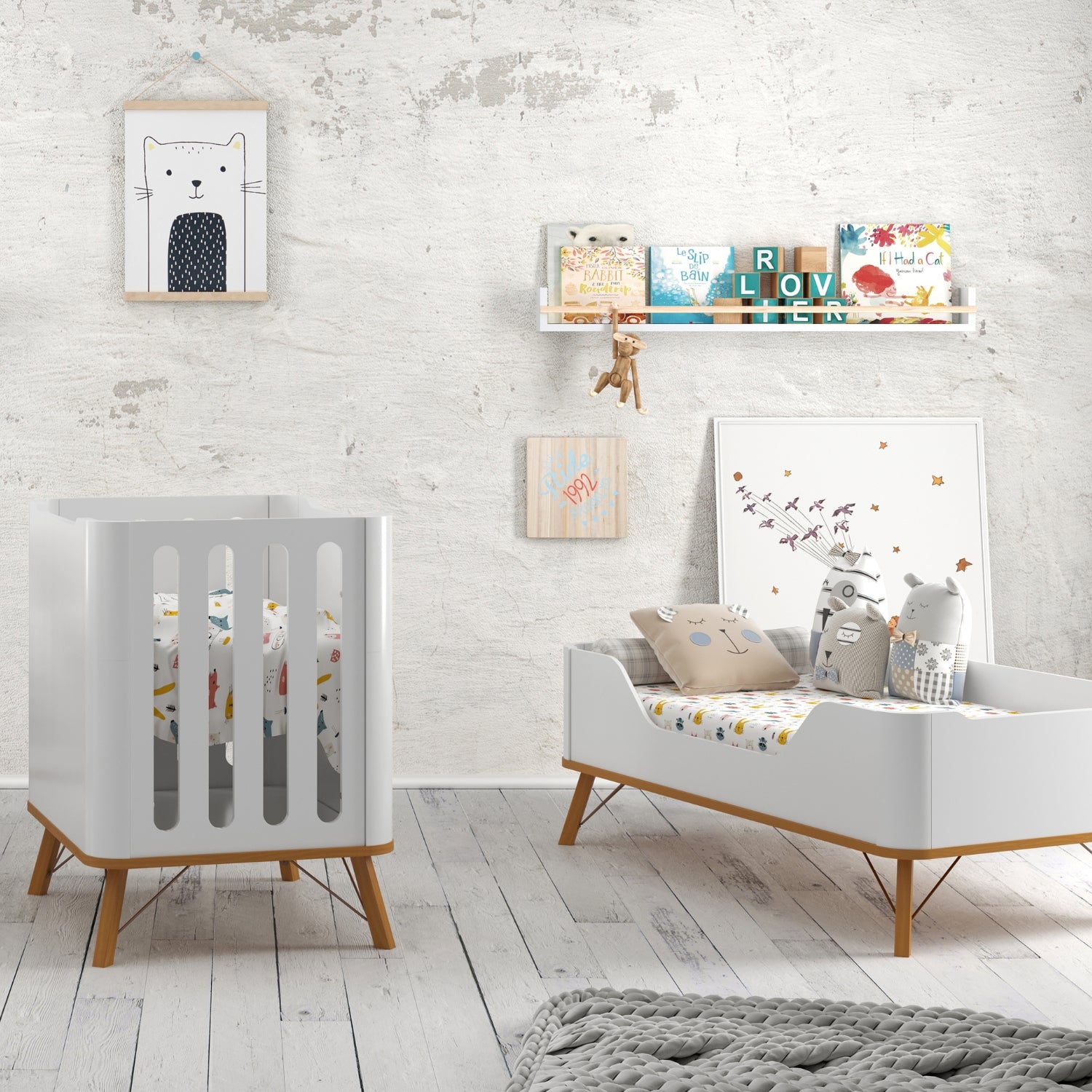 Cuna Para Bebé Albi Blanco, Miel